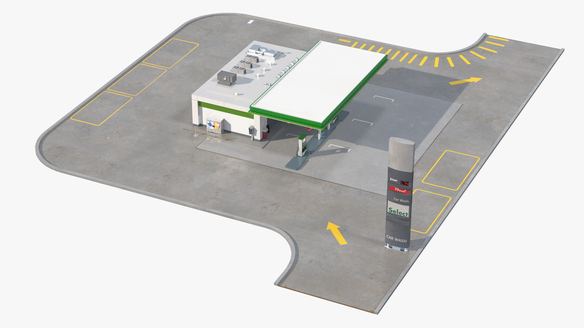 Filling Station Green Small 3D