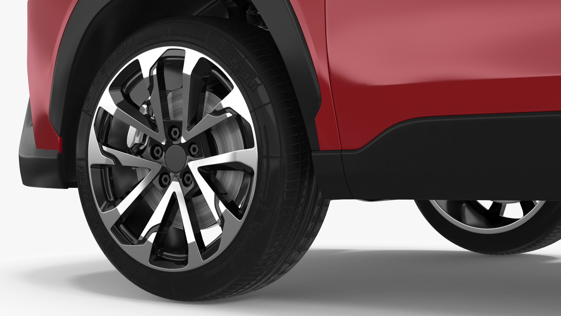 Generic SUV Vehicle Red Color 3D model