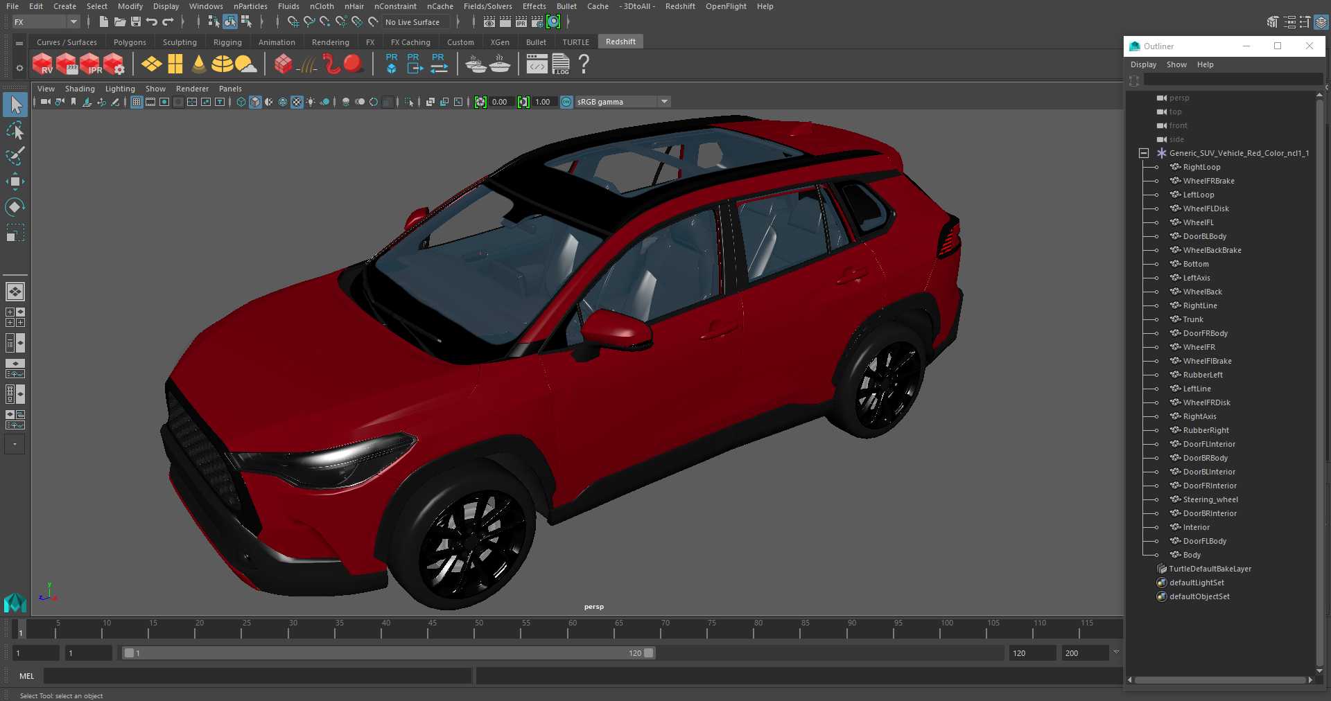 Generic SUV Vehicle Red Color 3D model