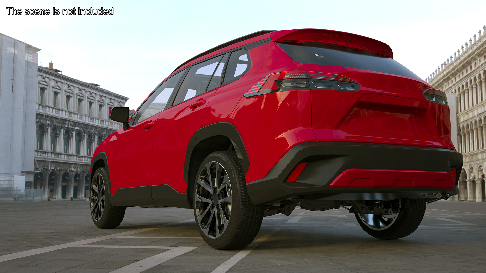Generic SUV Vehicle Red Color 3D model