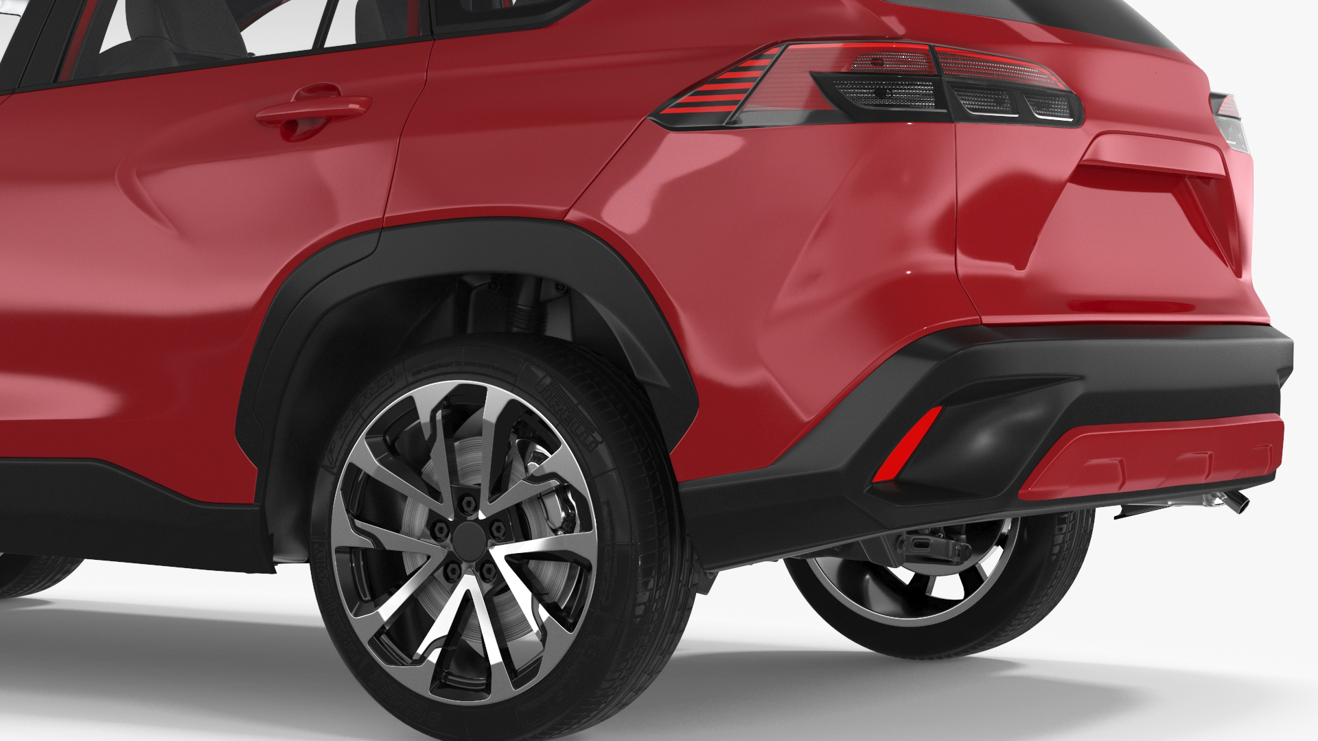 Generic SUV Vehicle Red Color 3D model