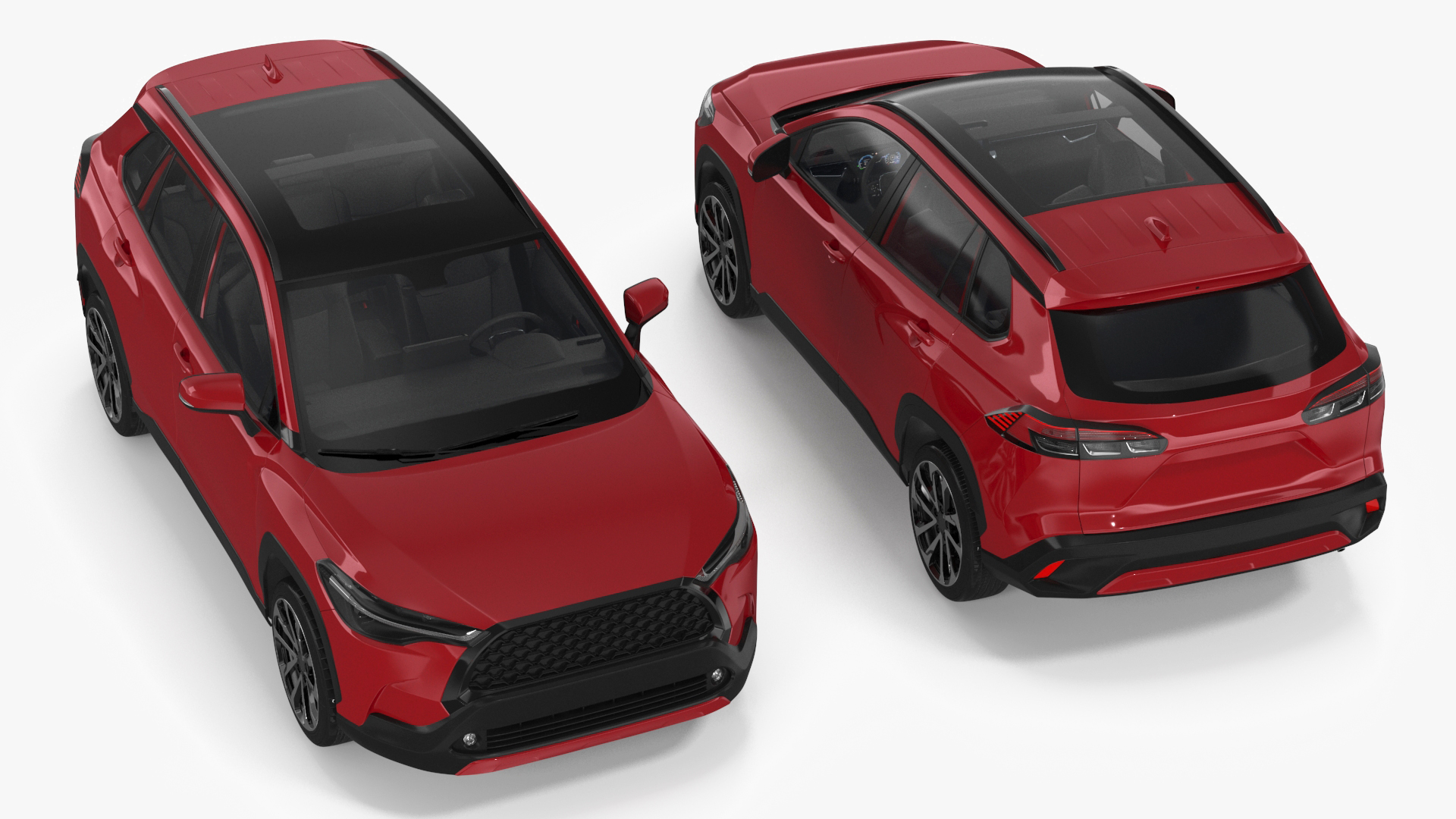 Generic SUV Vehicle Red Color 3D model