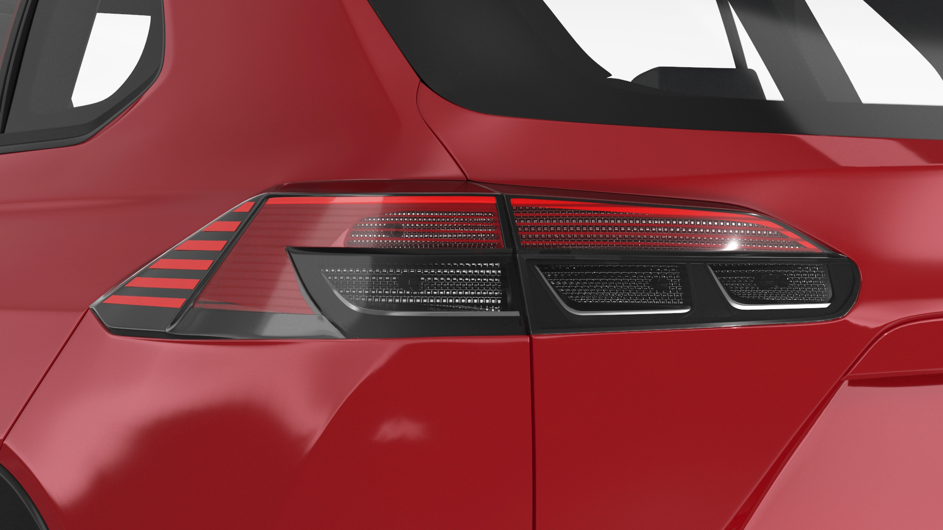 Generic SUV Vehicle Red Color 3D model
