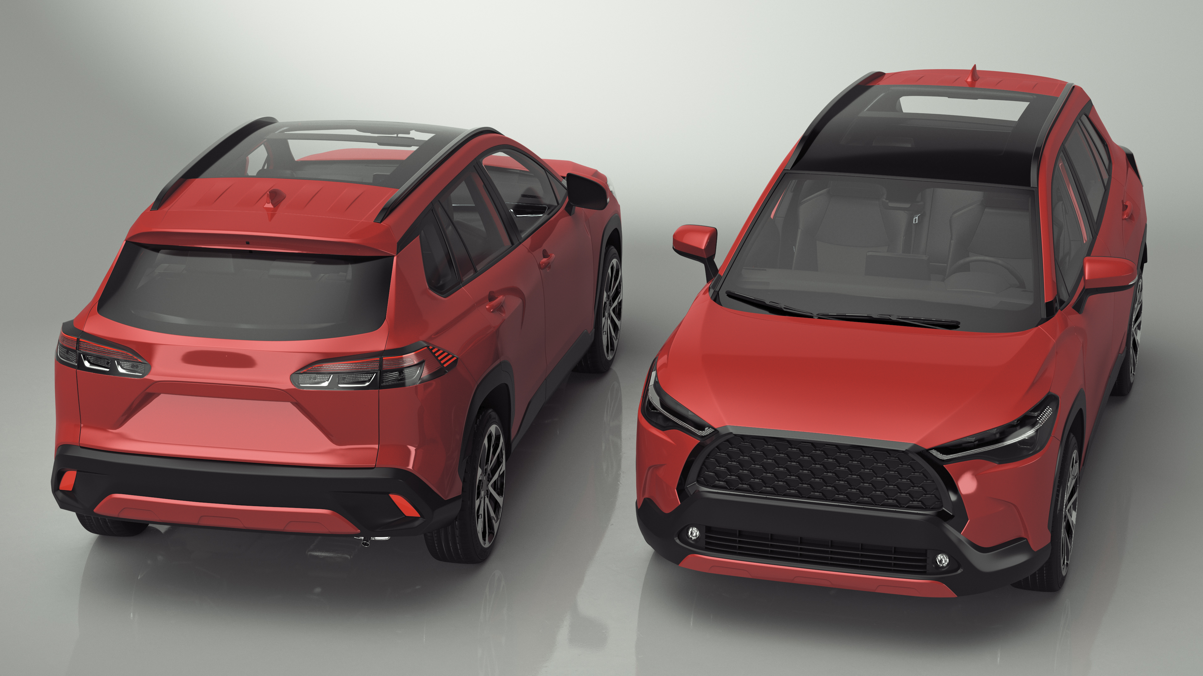 Generic SUV Vehicle Red Color 3D model