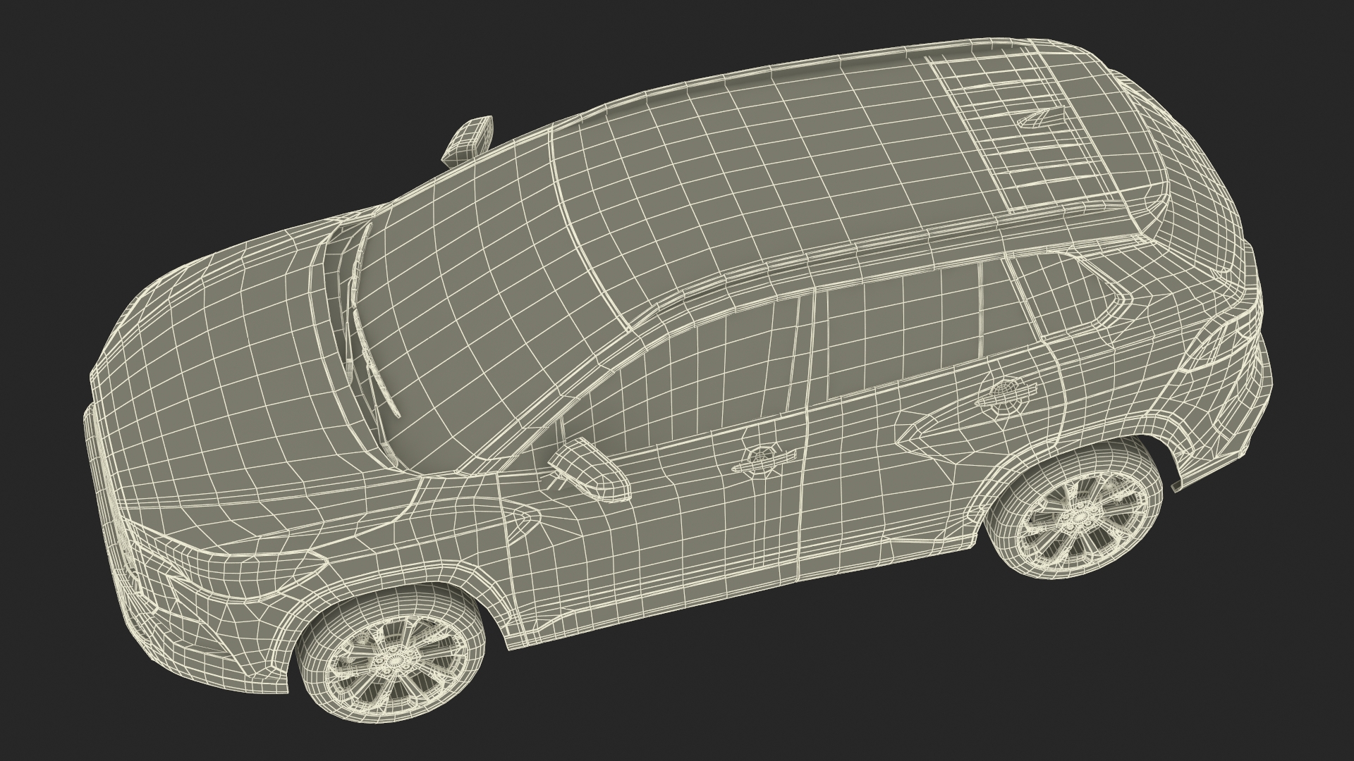 Generic SUV Vehicle Red Color 3D model
