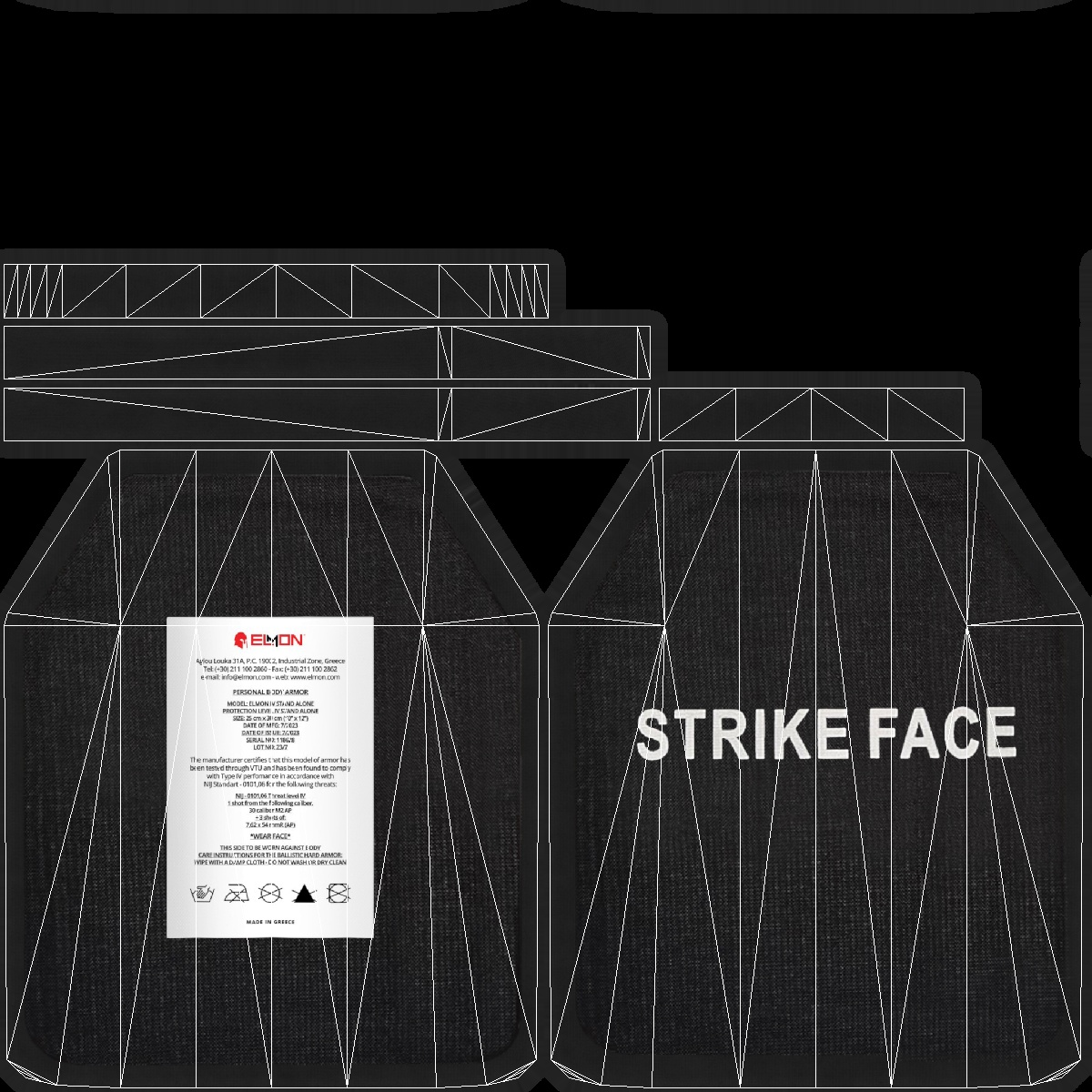 Ballistic Armor Plate Black Game Ready, view 10