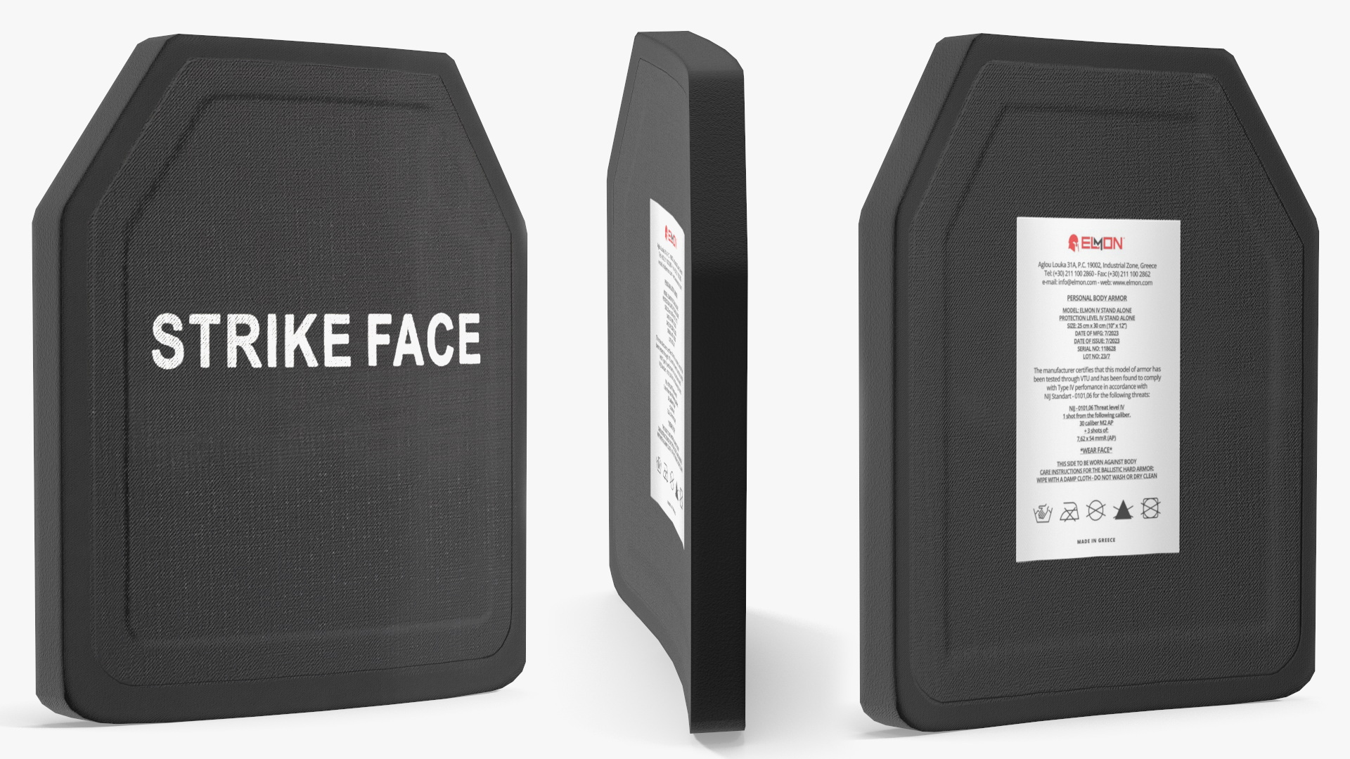 Ballistic Armor Plate Black Game Ready, view 4