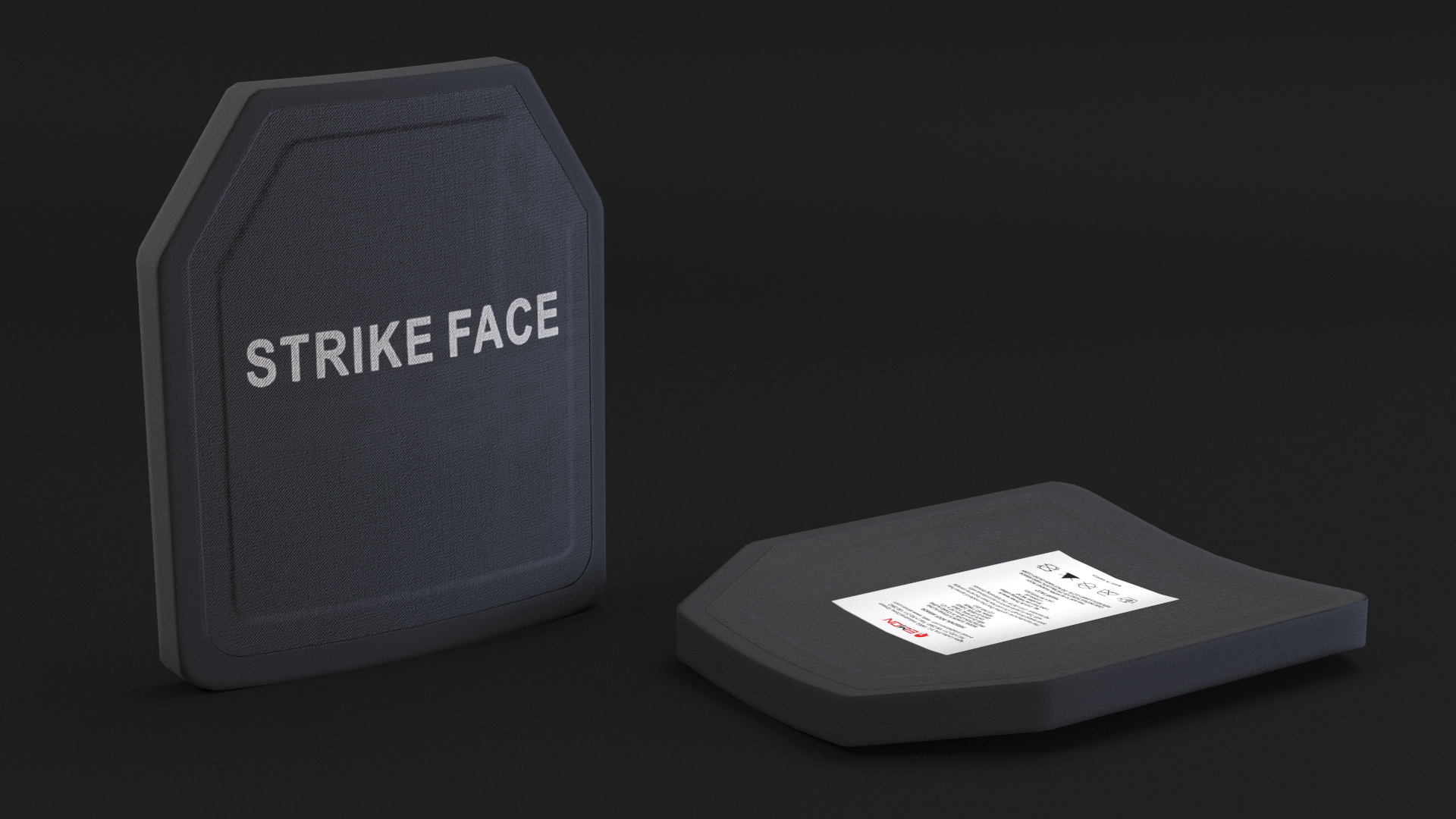 Ballistic Armor Plate Black Game Ready, view 3
