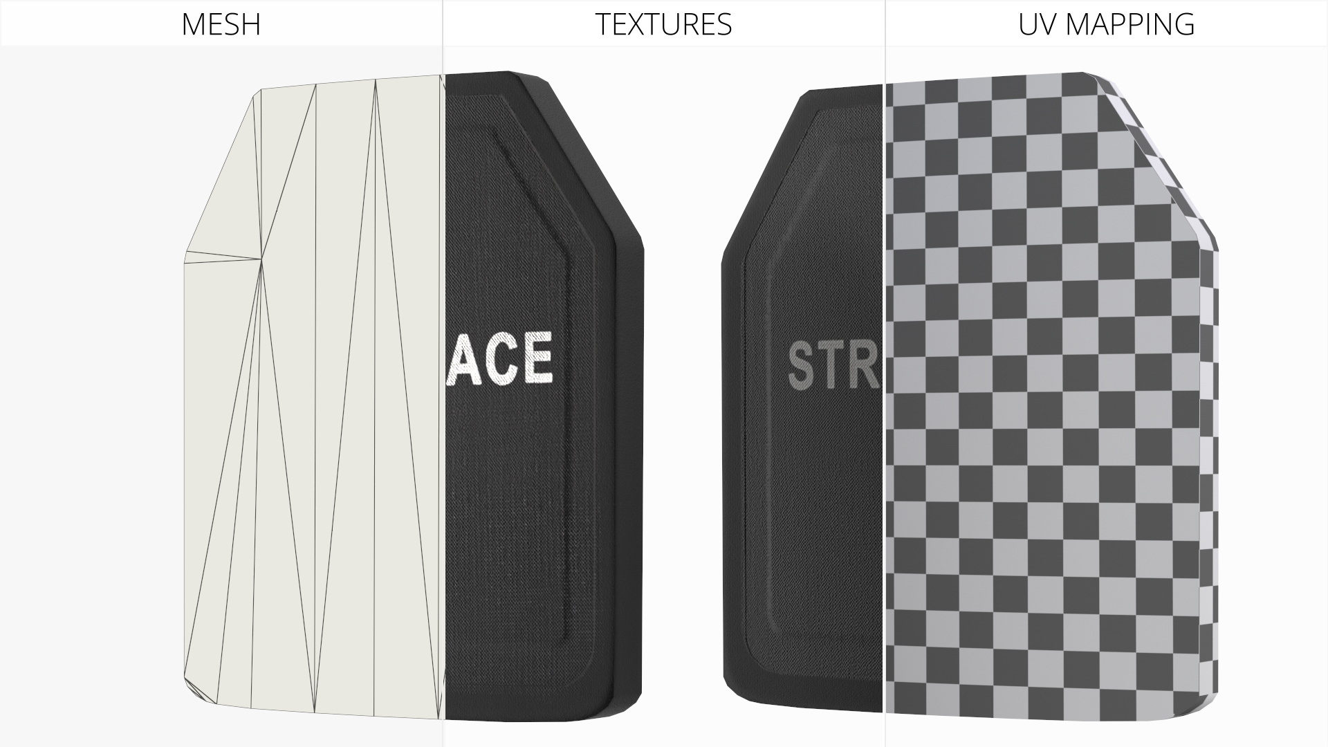 Ballistic Armor Plate Black Game Ready, view 7
