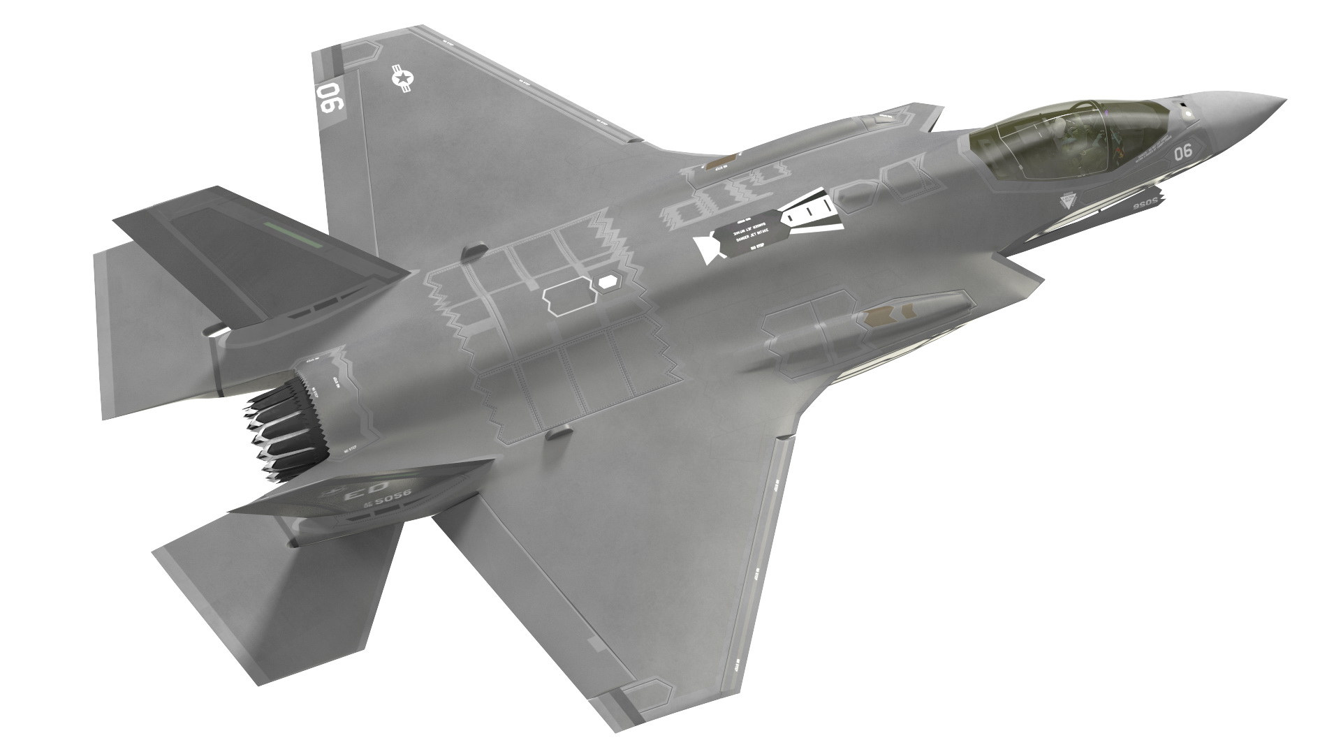 Stealth Multirole Fighter F 35 Lightning II With a Pilot Gesture Ok 3D