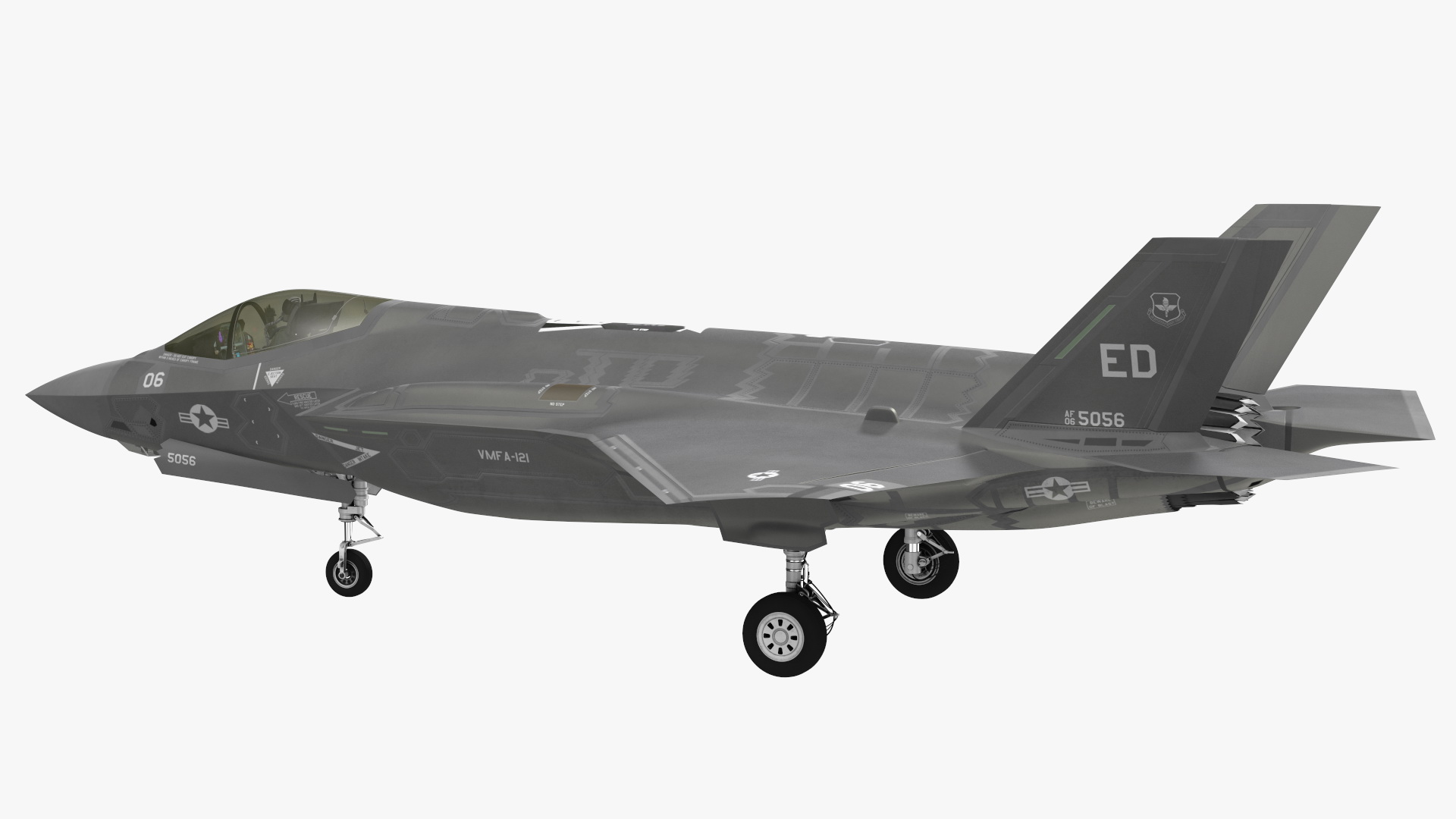 Stealth Multirole Fighter F 35 Lightning II With a Pilot Gesture Ok 3D