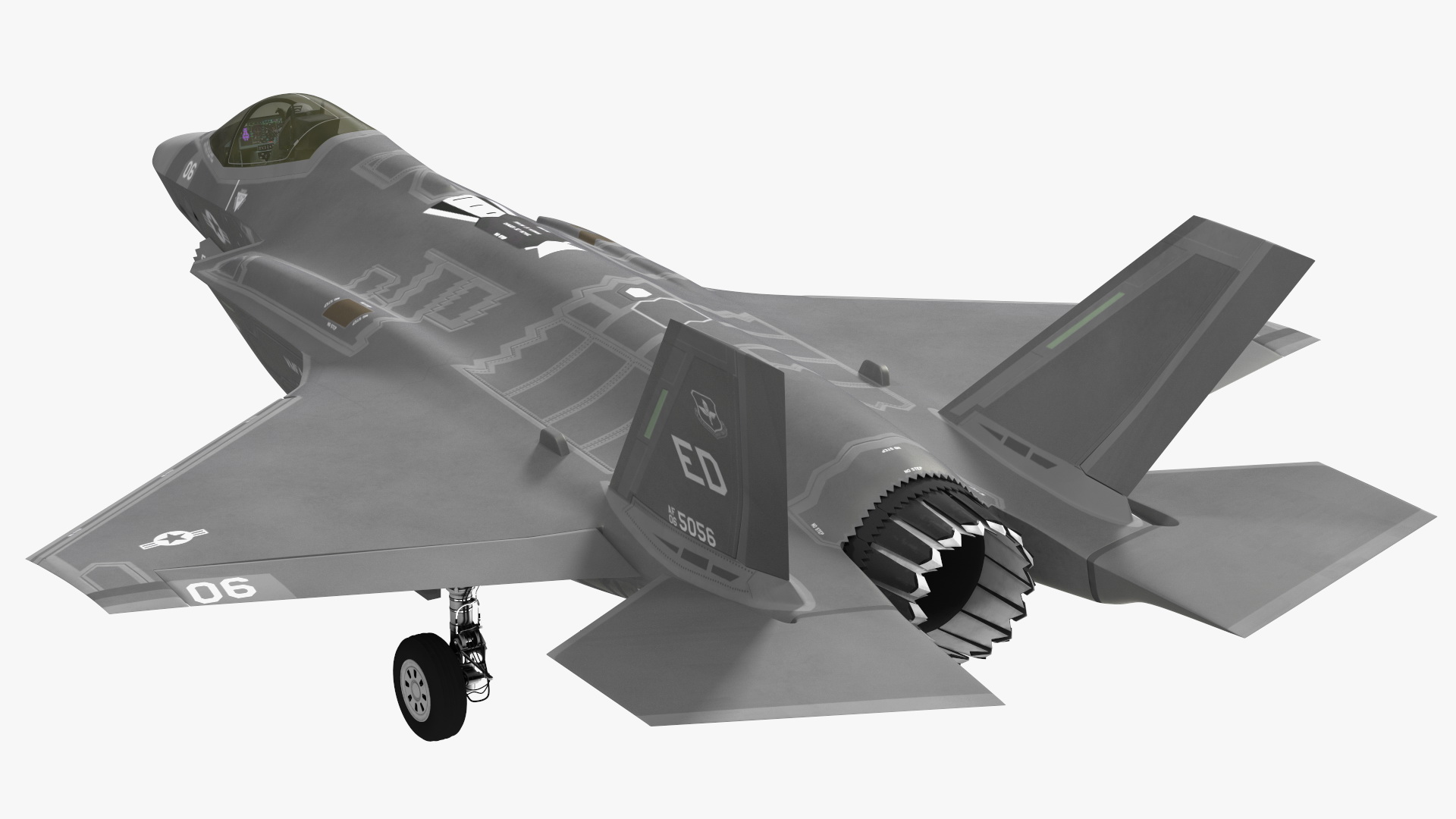 Stealth Multirole Fighter F 35 Lightning II With a Pilot Gesture Ok 3D