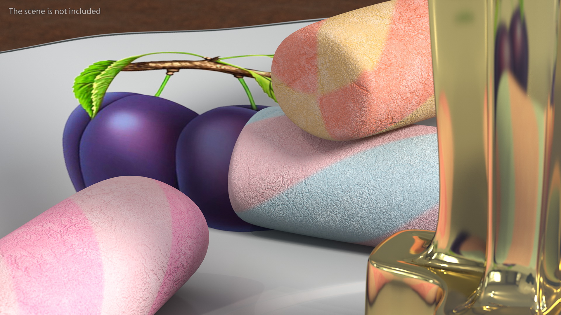3D Marshmallow Pole Twist Candy model