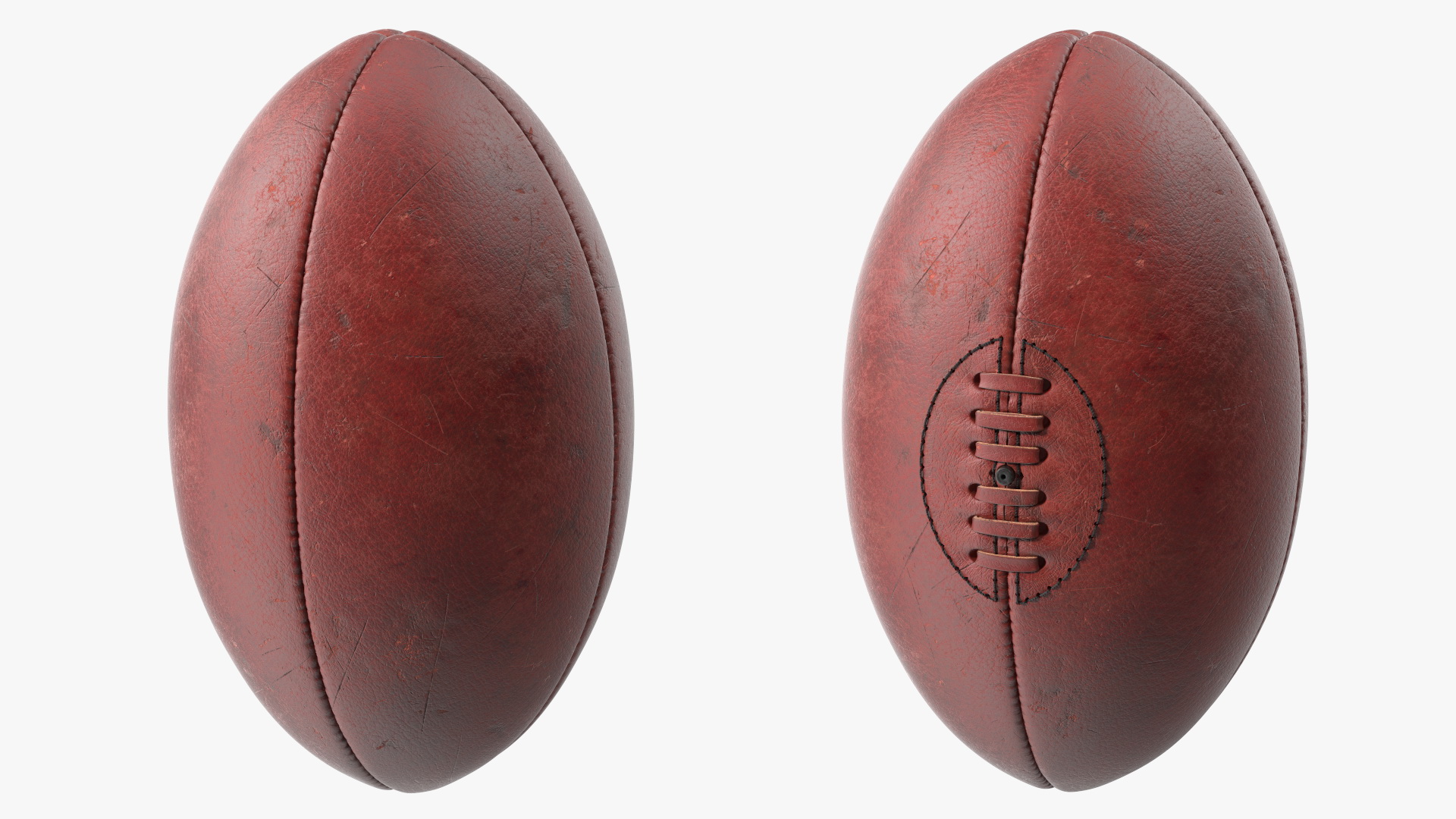 Vintage Leather Lace Up Rugby Ball 3D model