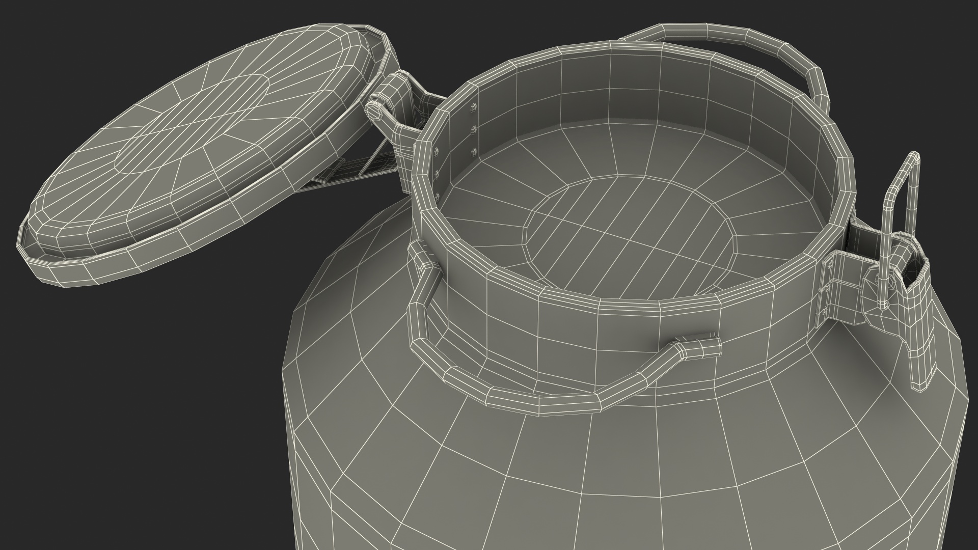 3D Aluminum Milk Bucket Can Full Old model