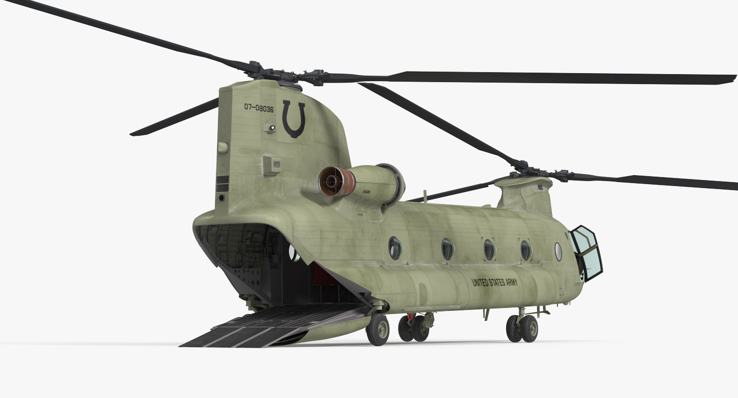 3D US Army Transport Helicopter CH 47 Chinook Rigged for Maya model