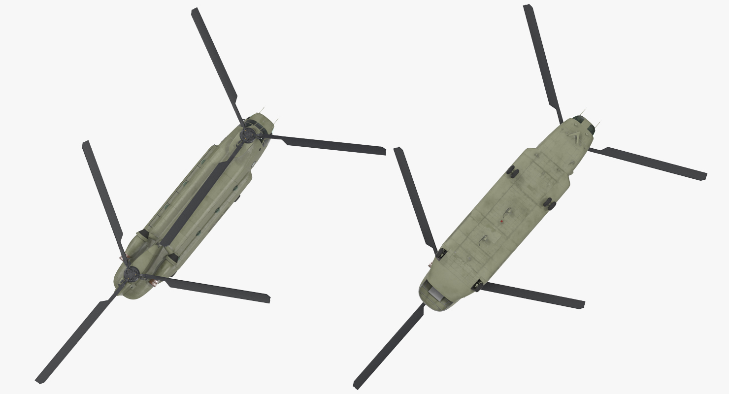3D US Army Transport Helicopter CH 47 Chinook Rigged for Maya model
