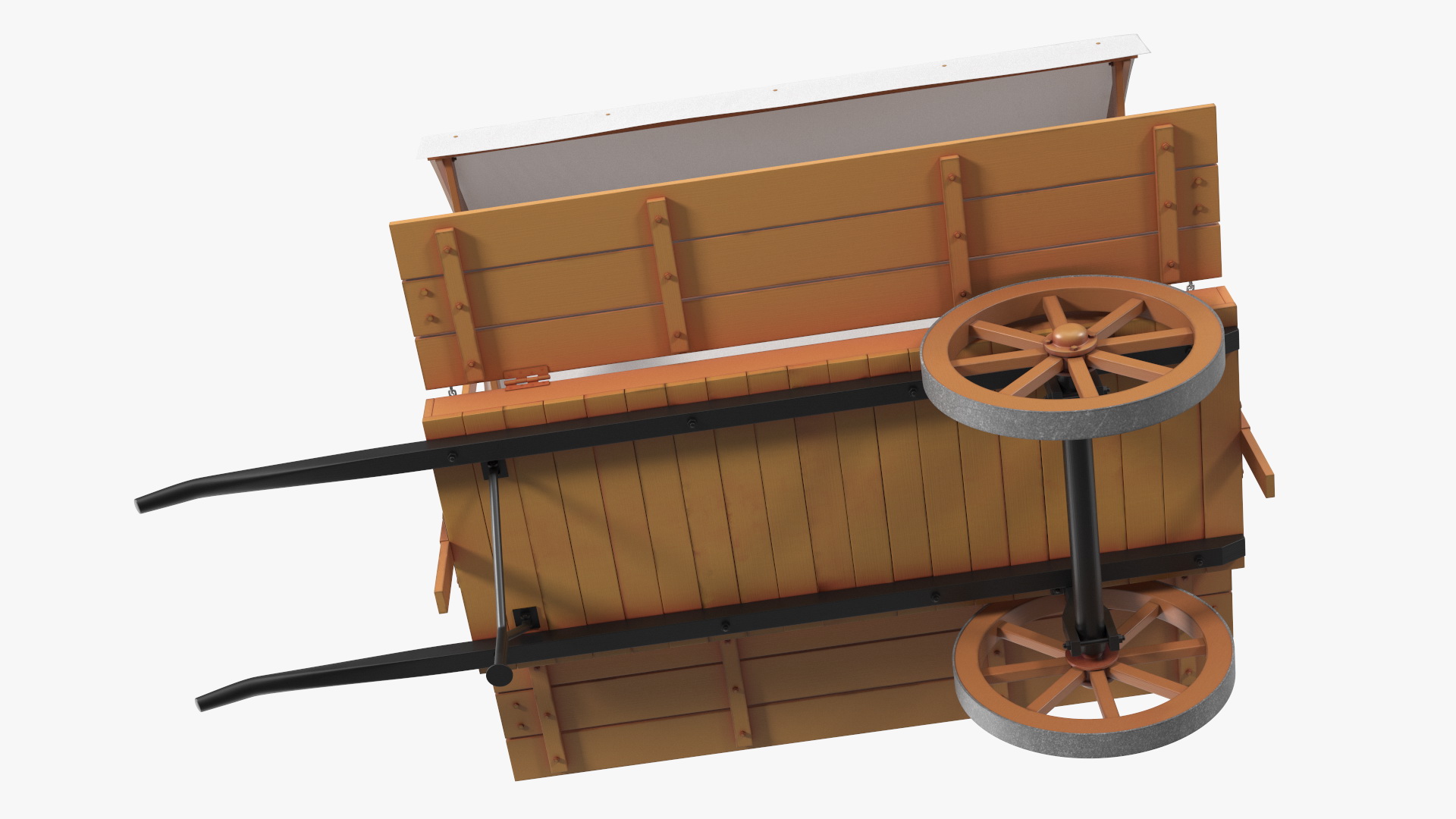 Medieval Market Cart with Awning 3D