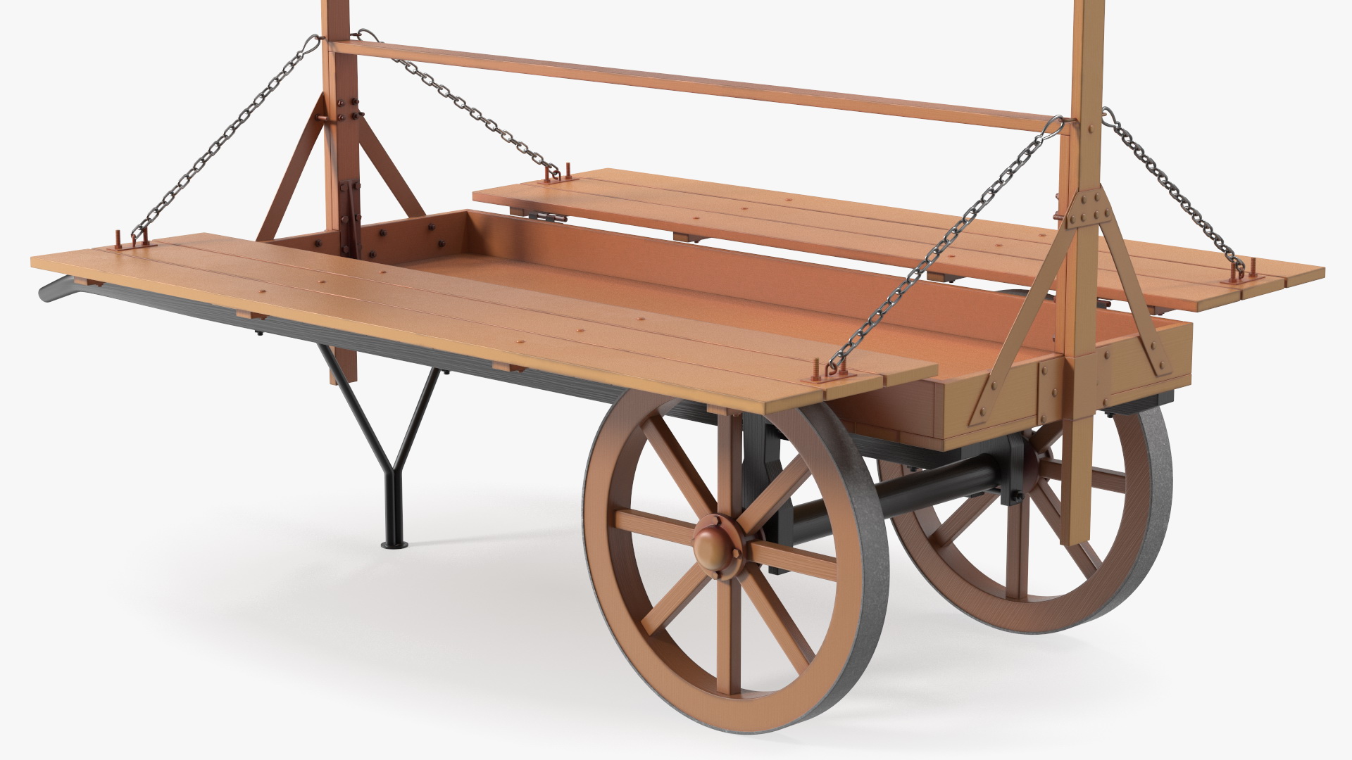 Medieval Market Cart with Awning 3D