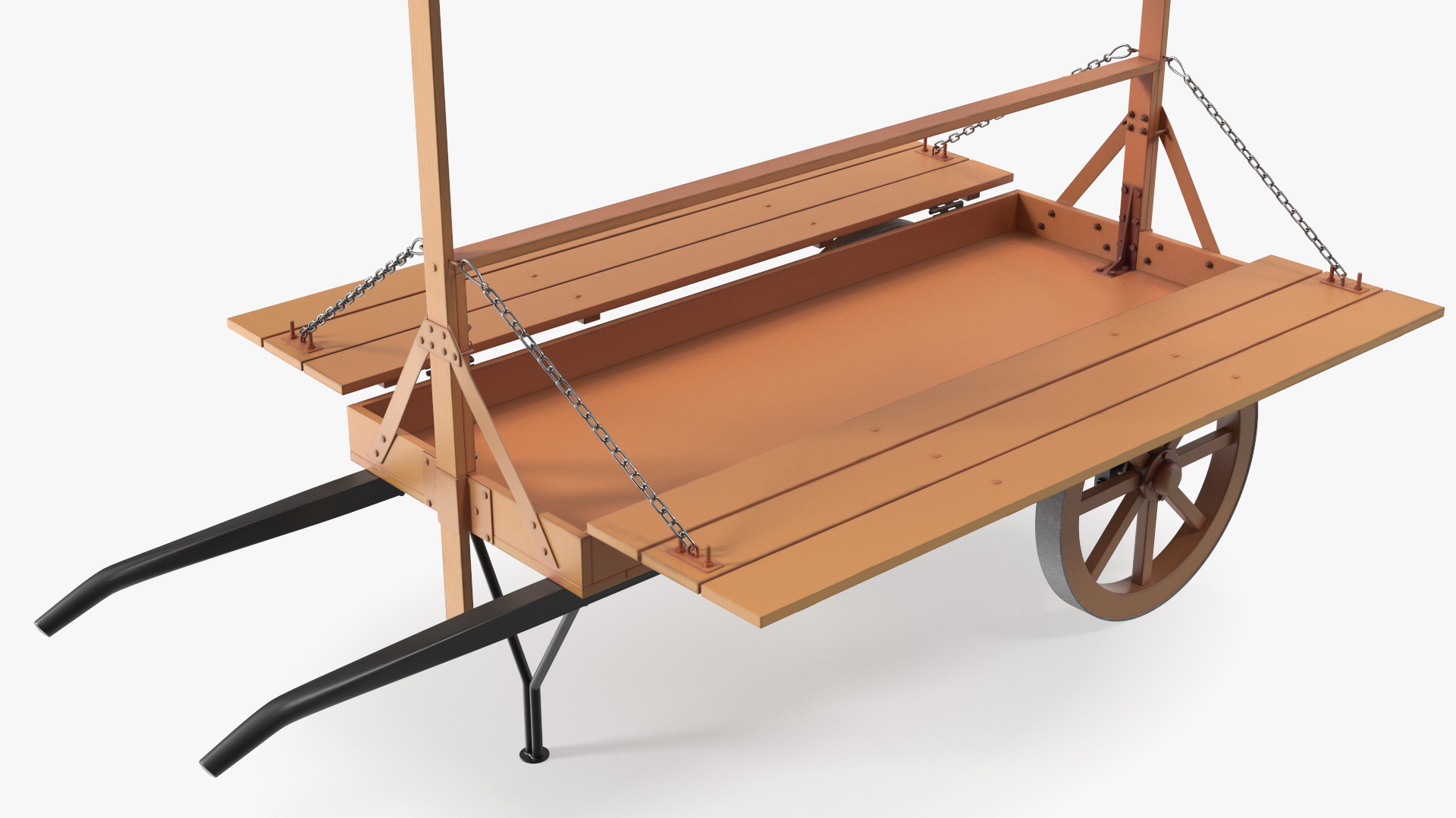 Medieval Market Cart with Awning 3D