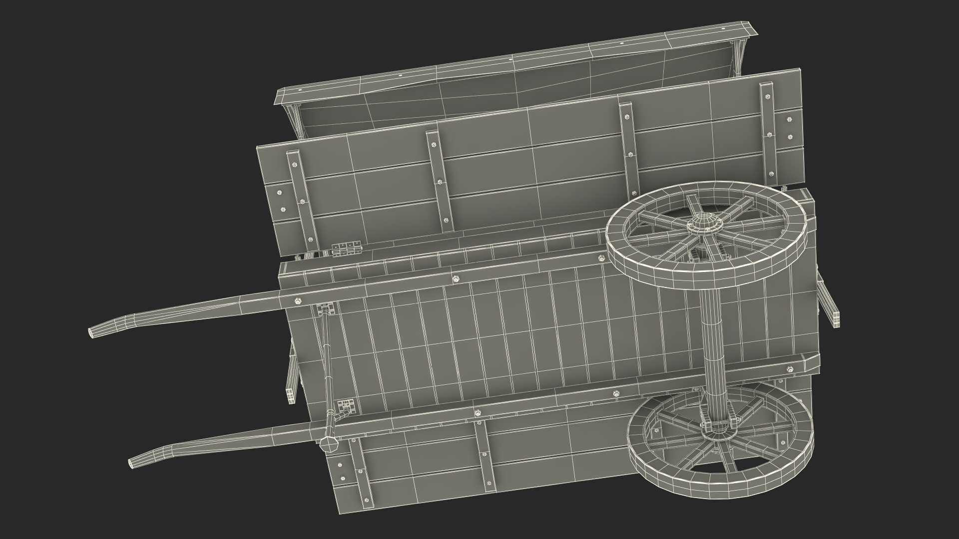 Medieval Market Cart with Awning 3D