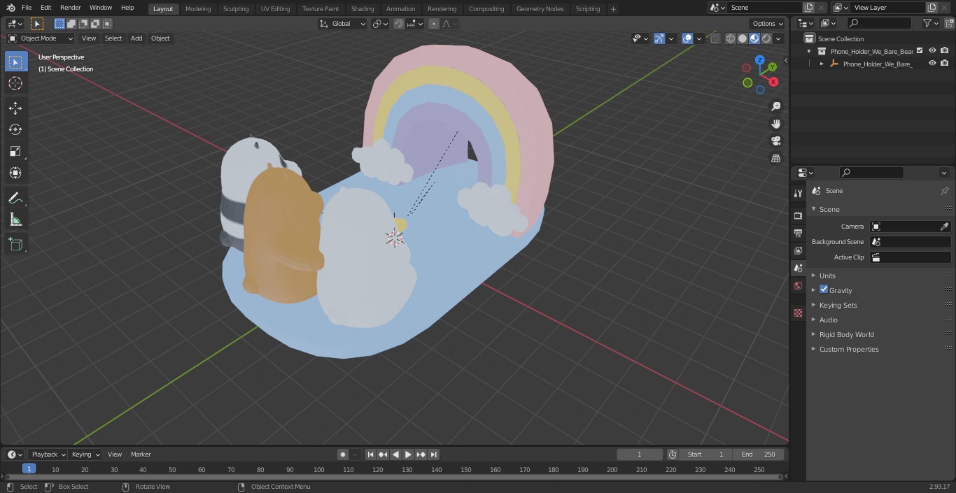 Phone Holder We Bare Bears Watch the Rainbow 3D model