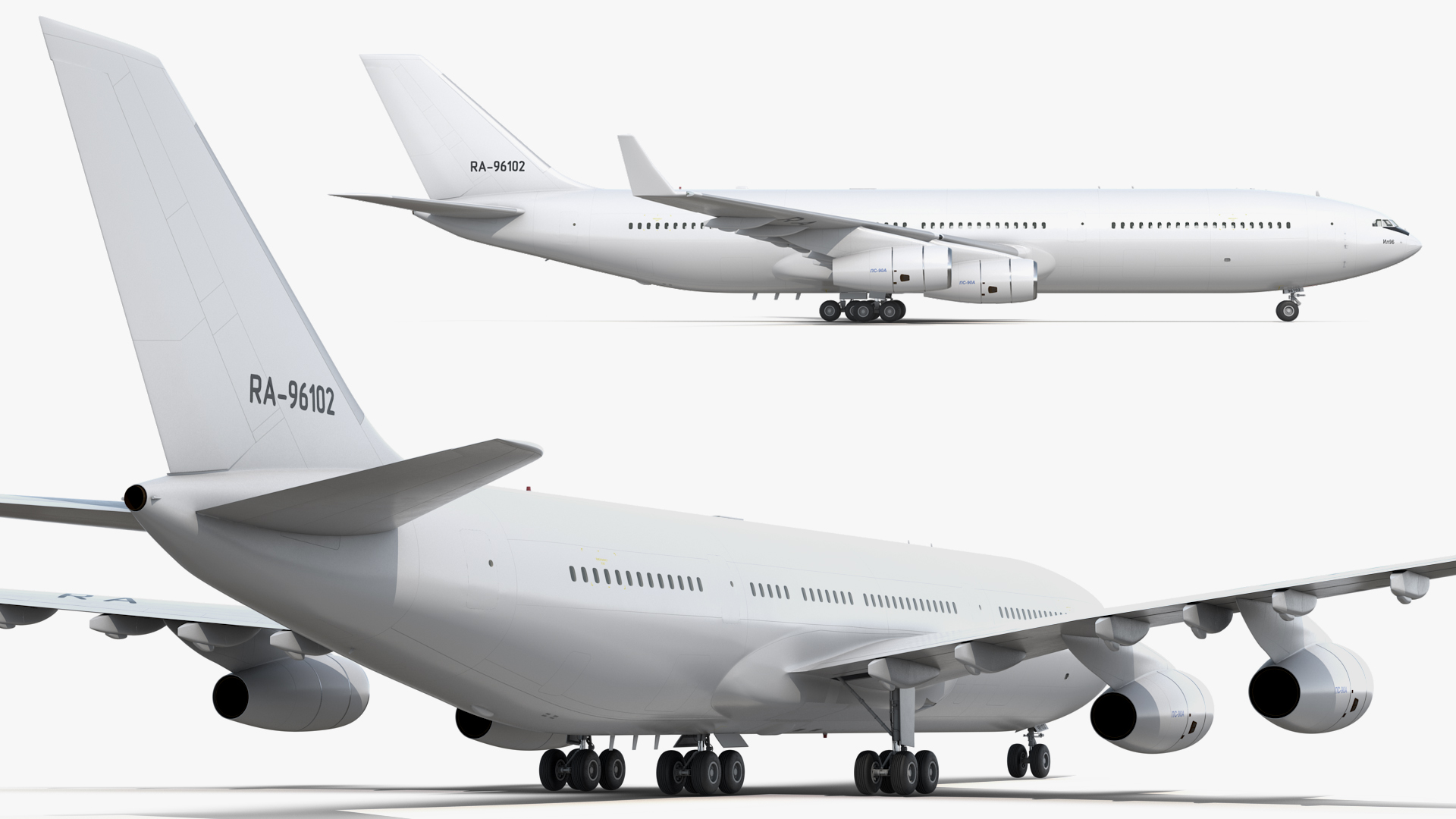 3D model Ilyushin IL-96-400 Rigged
