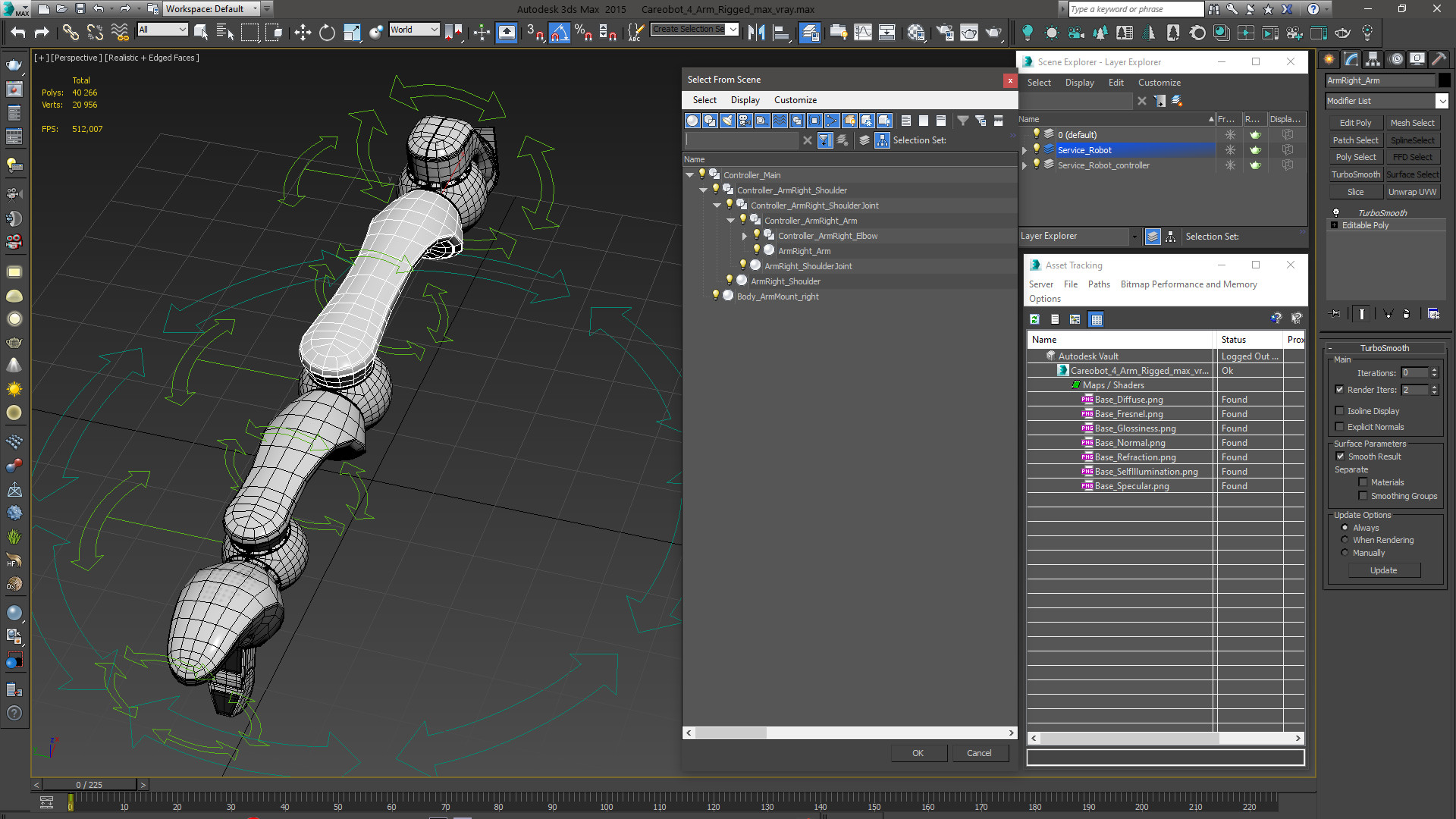 3D Careobot 4 Arm Rigged