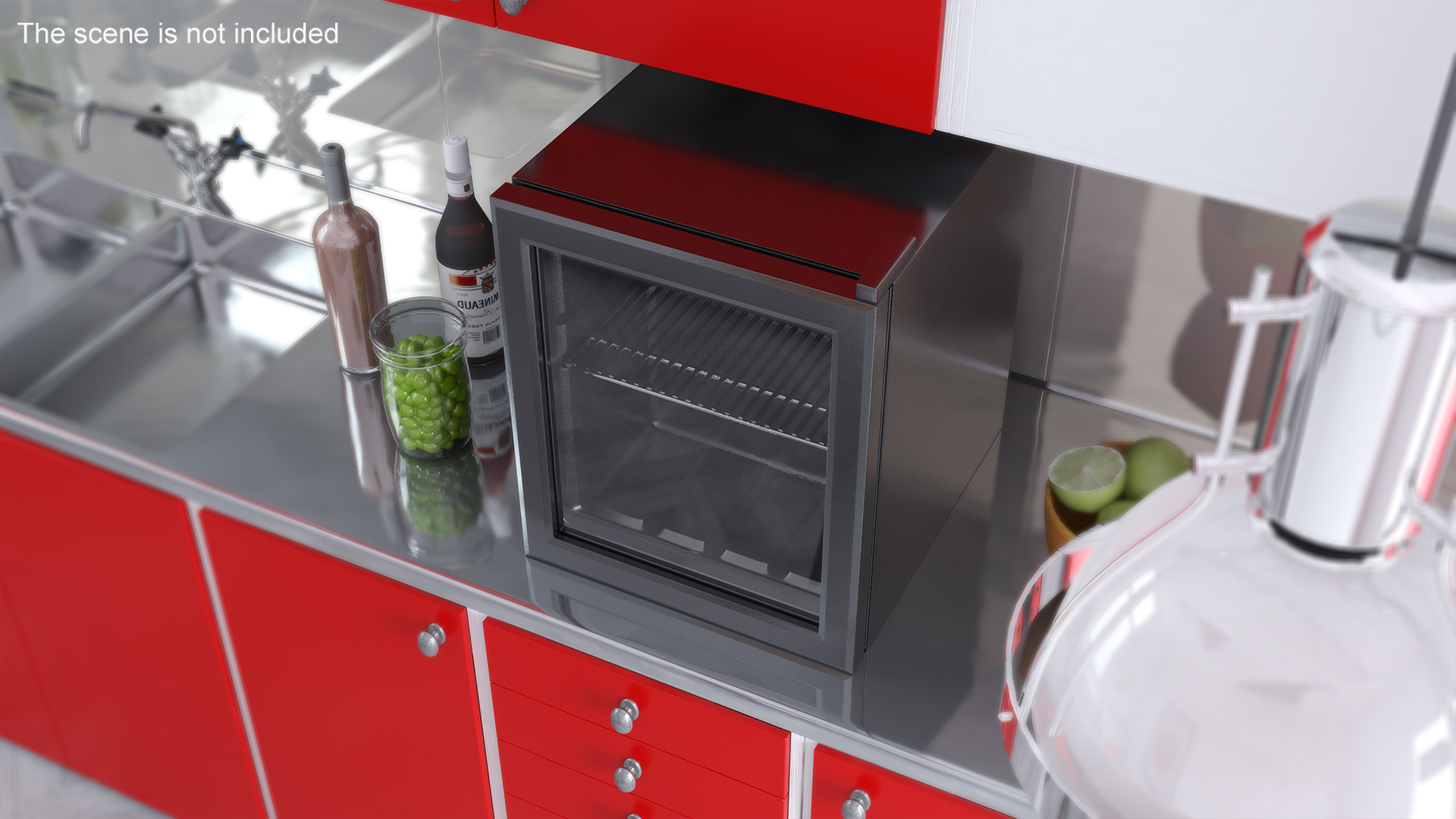Beverage Refrigerator Cooler Black 3D model