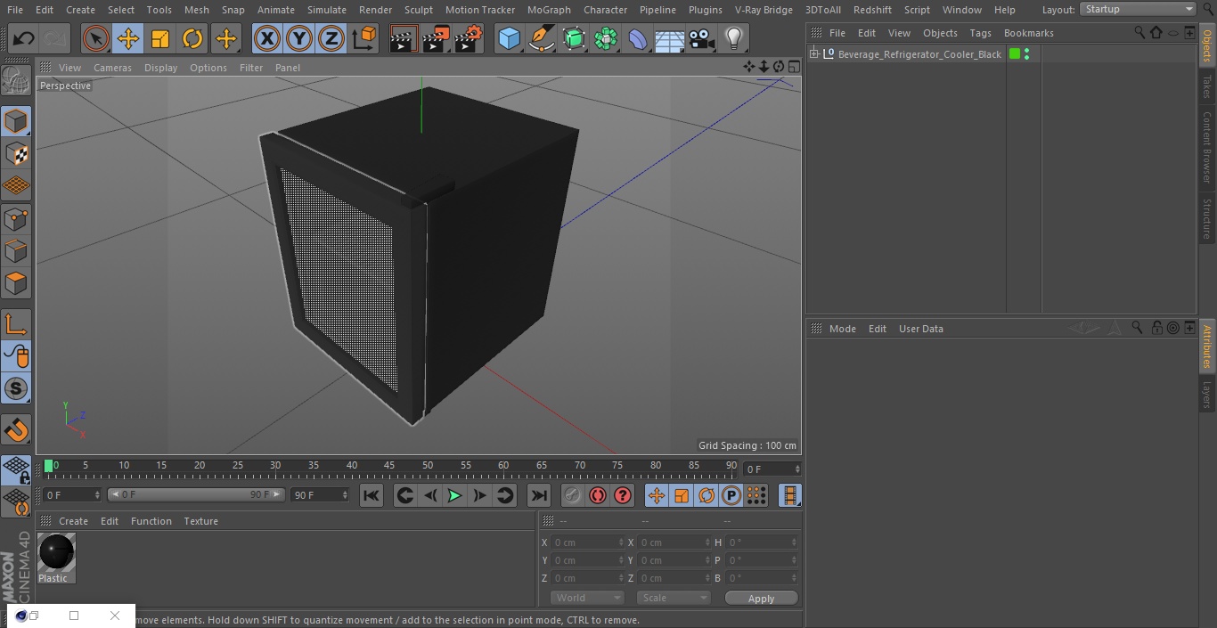 Beverage Refrigerator Cooler Black 3D model