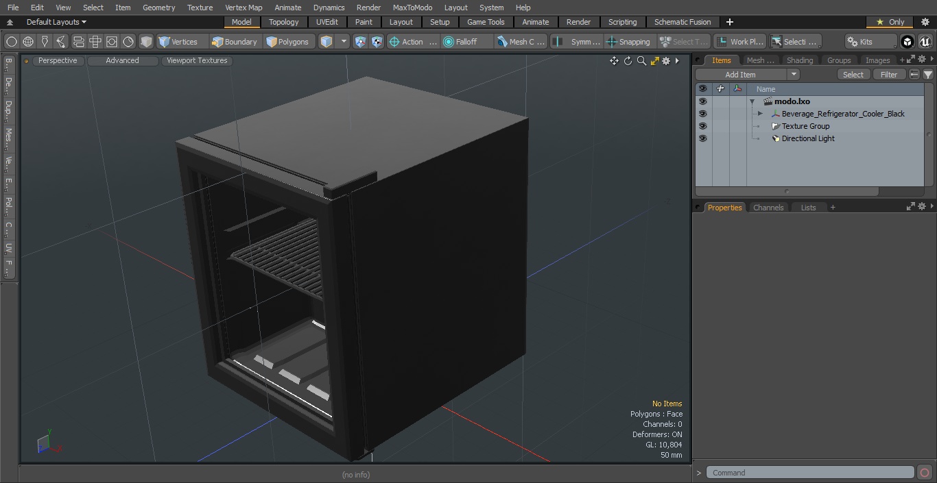 Beverage Refrigerator Cooler Black 3D model