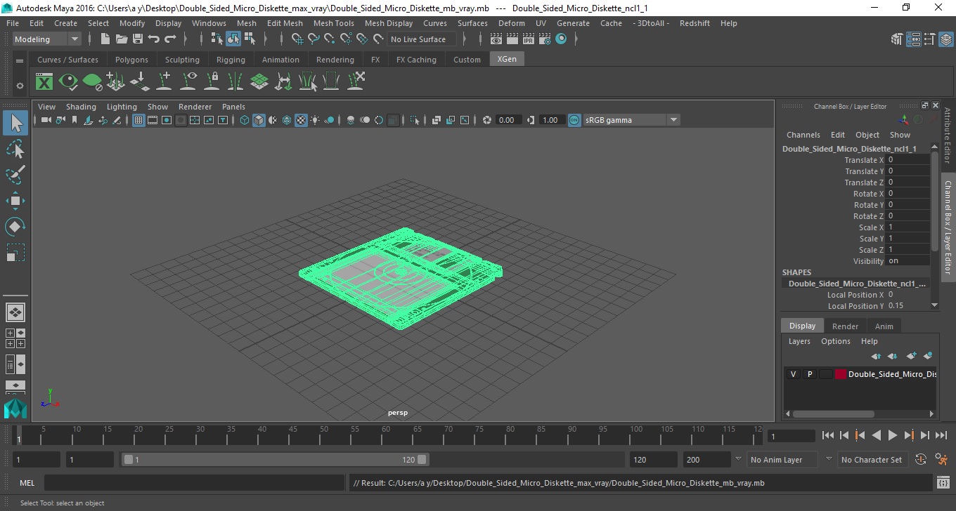 Double Sided Micro Diskette 3D