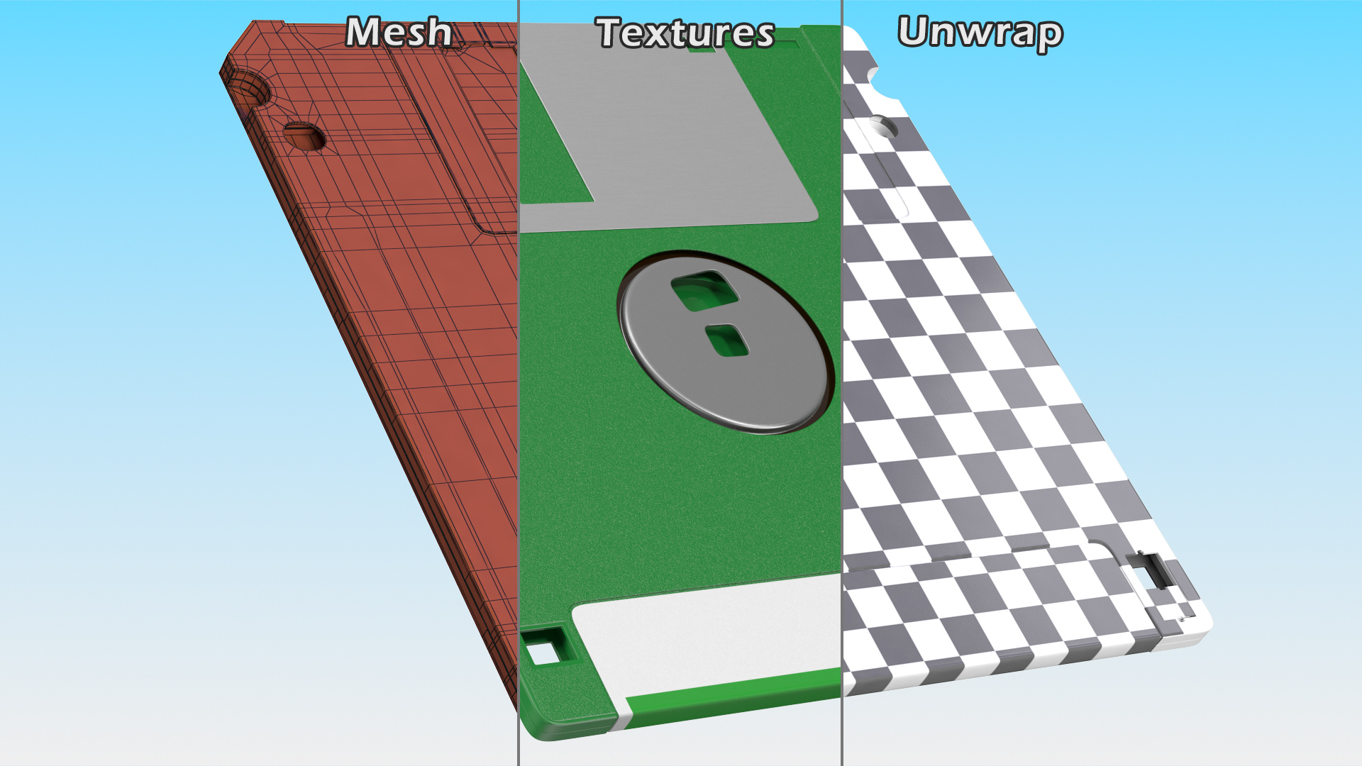 Double Sided Micro Diskette 3D