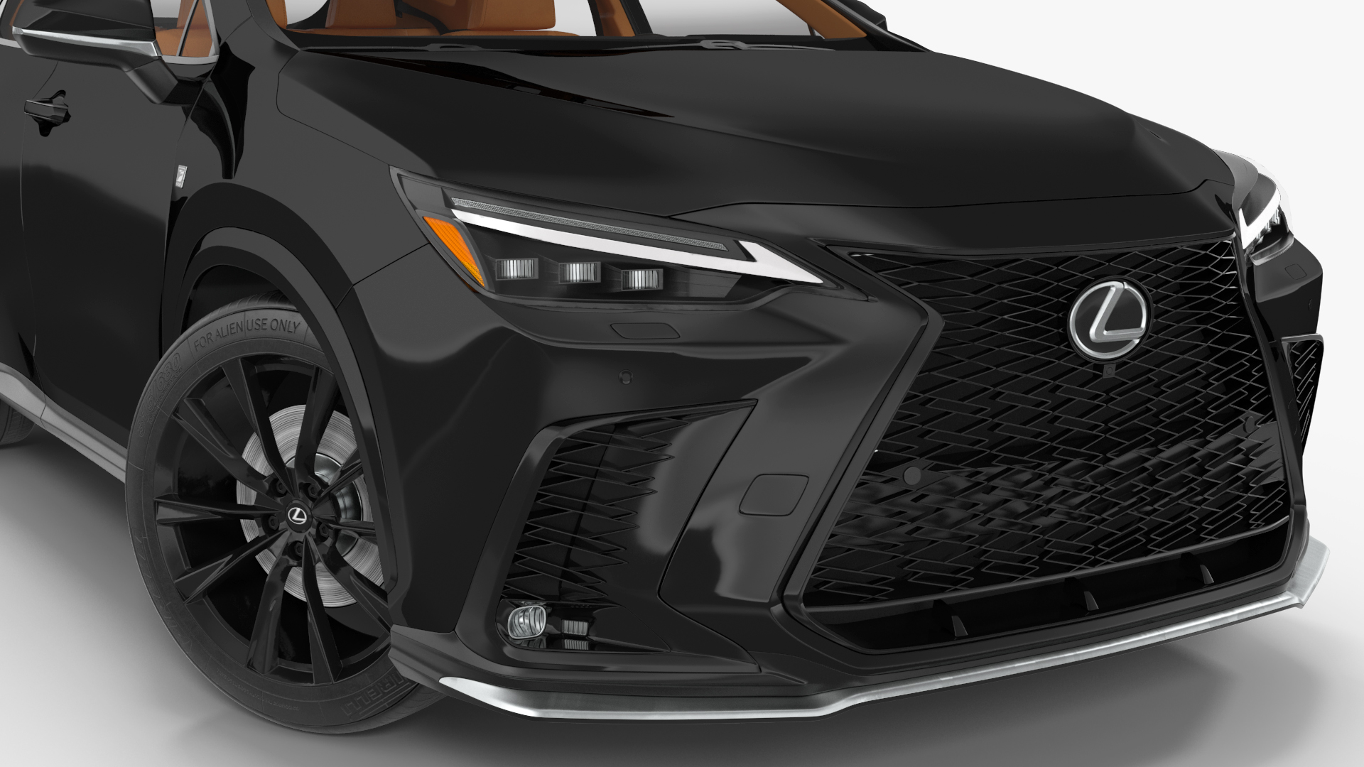 3D model 2024 Lexus NX Black Rigged for Maya