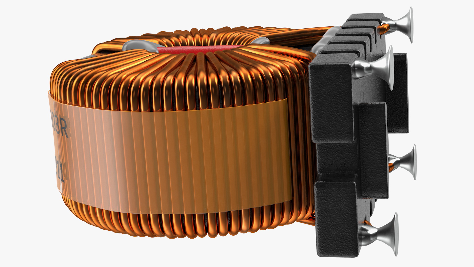 Common Mode Choke Filter Inductor Soldered 3D