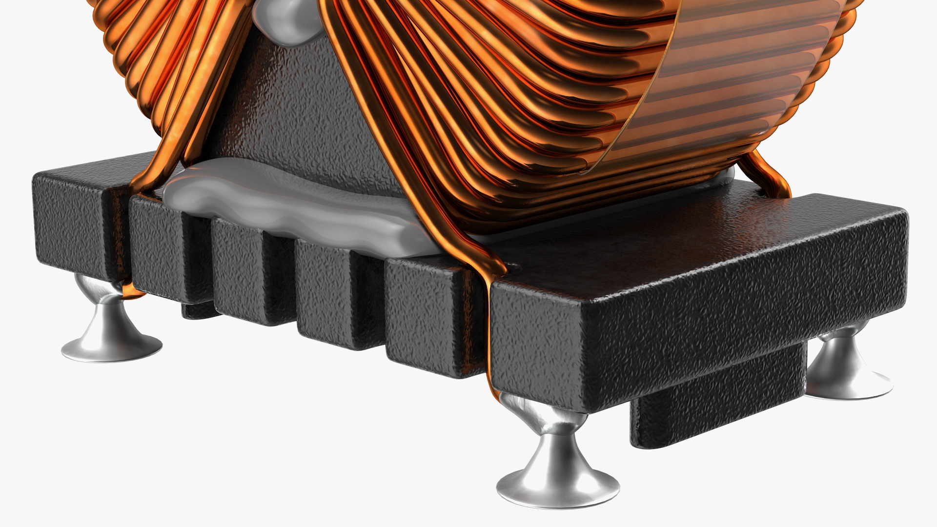 Common Mode Choke Filter Inductor Soldered 3D