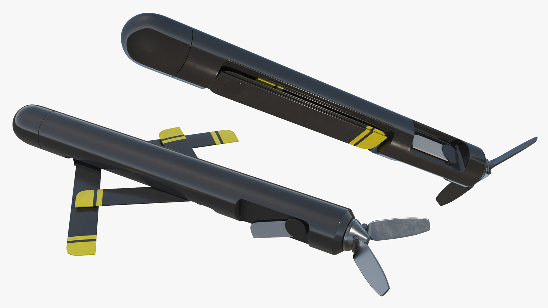 Fixed Wing Combat UAV with Folding Stabilizers - view 7