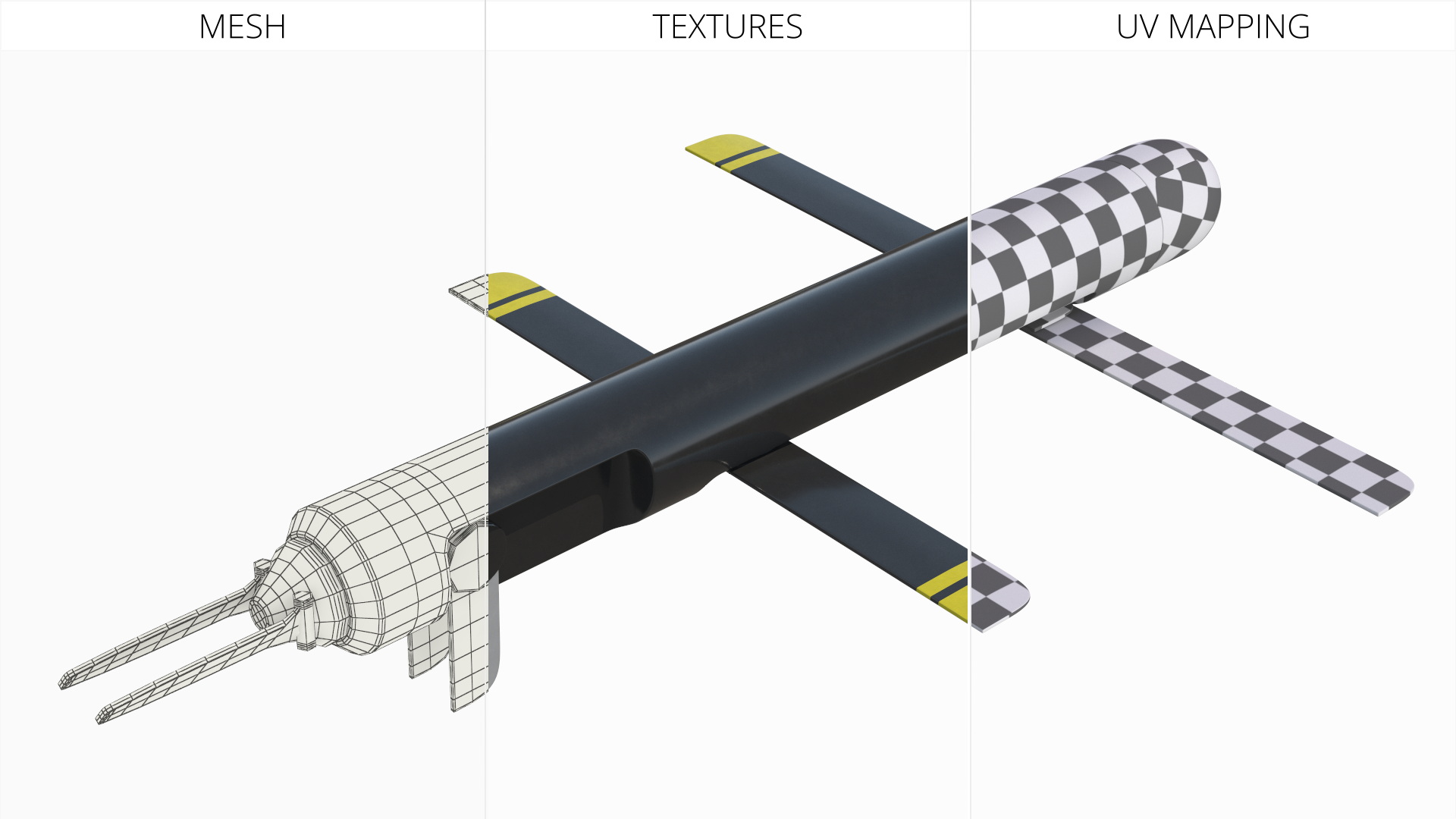 Fixed Wing Combat UAV with Folding Stabilizers - view 9