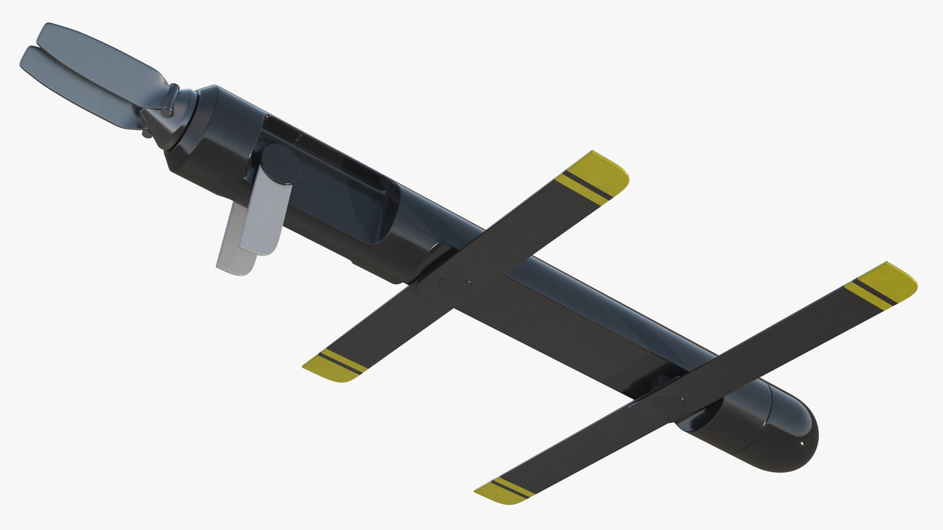 Fixed Wing Combat UAV with Folding Stabilizers - view 6