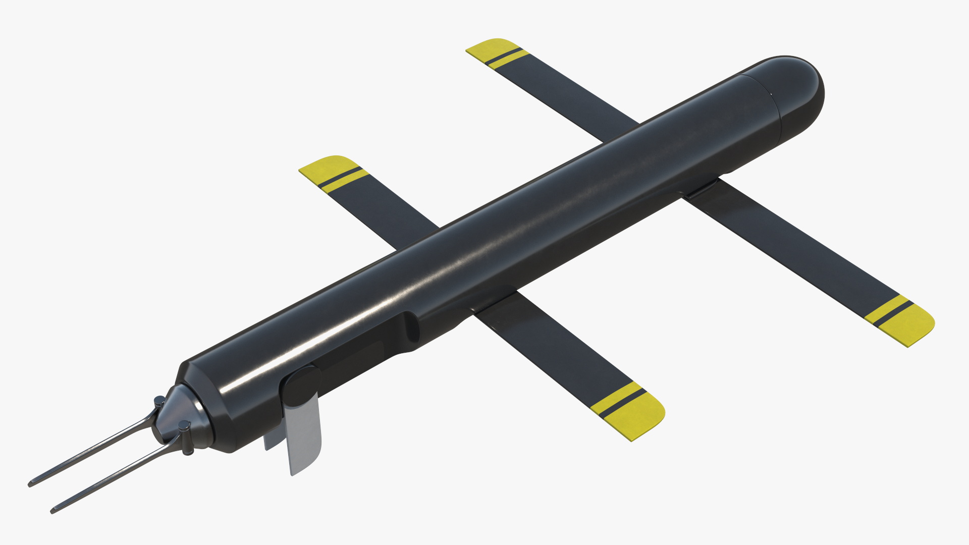 Fixed Wing Combat UAV with Folding Stabilizers - view 2