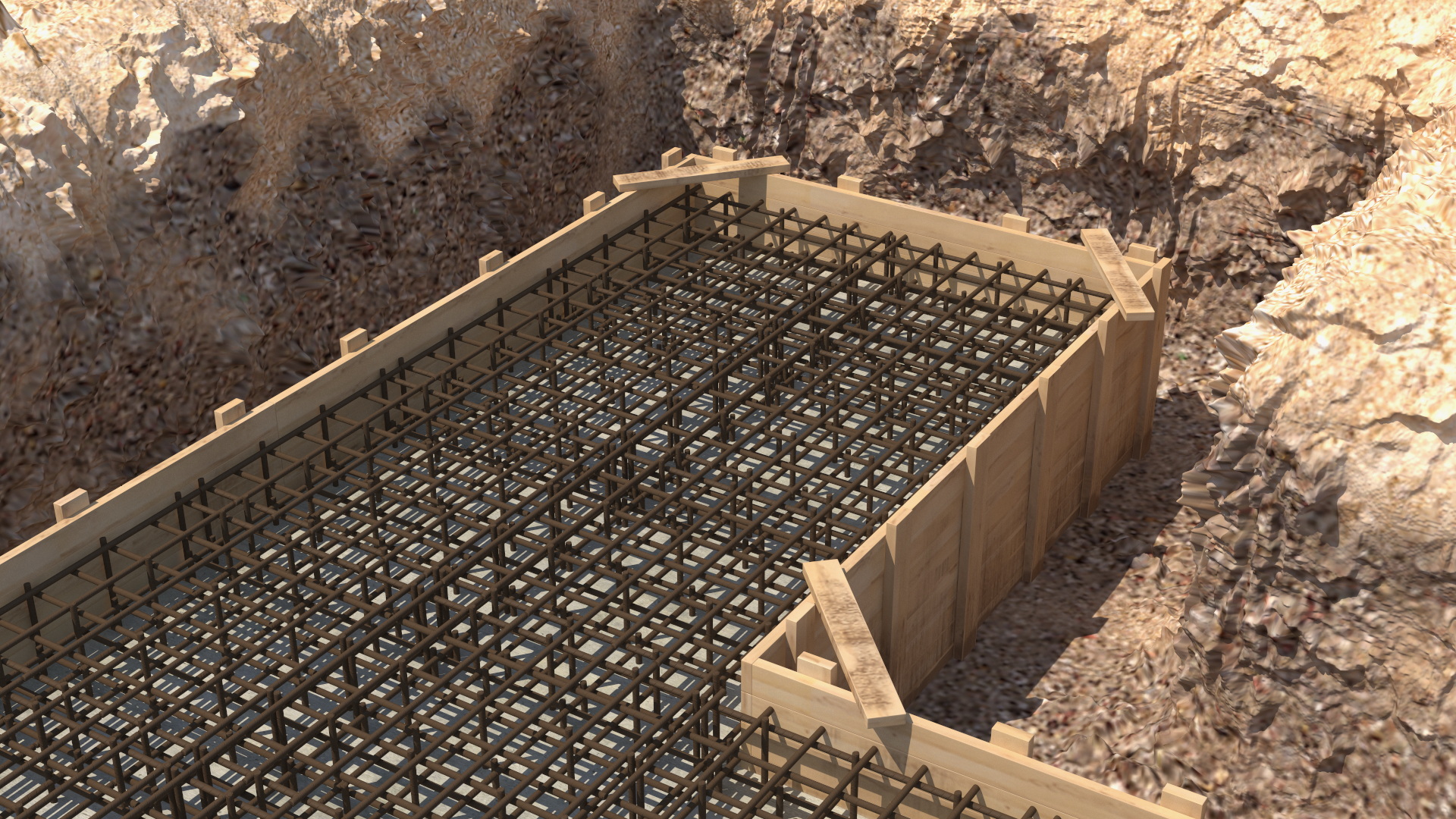 3D Construction Excavation Site with Portable Concrete Mixer Pump and Worker model