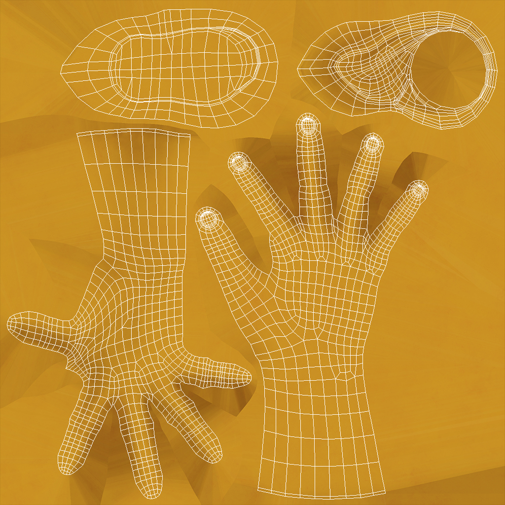 3D Jewelry Stand Right Hand Golden