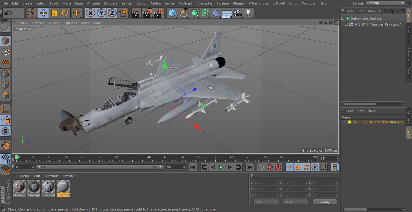 3D model PAC JF-17 Thunder Pakistan Air Force with Armament
