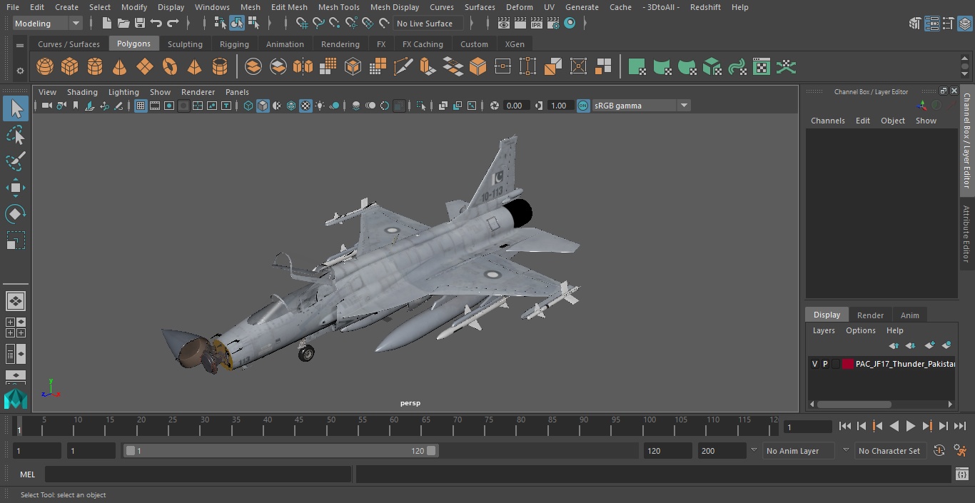 3D model PAC JF-17 Thunder Pakistan Air Force with Armament