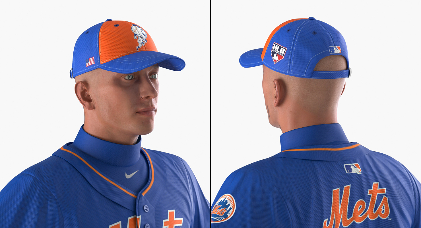 Baseball Player Rigged Mets 3D