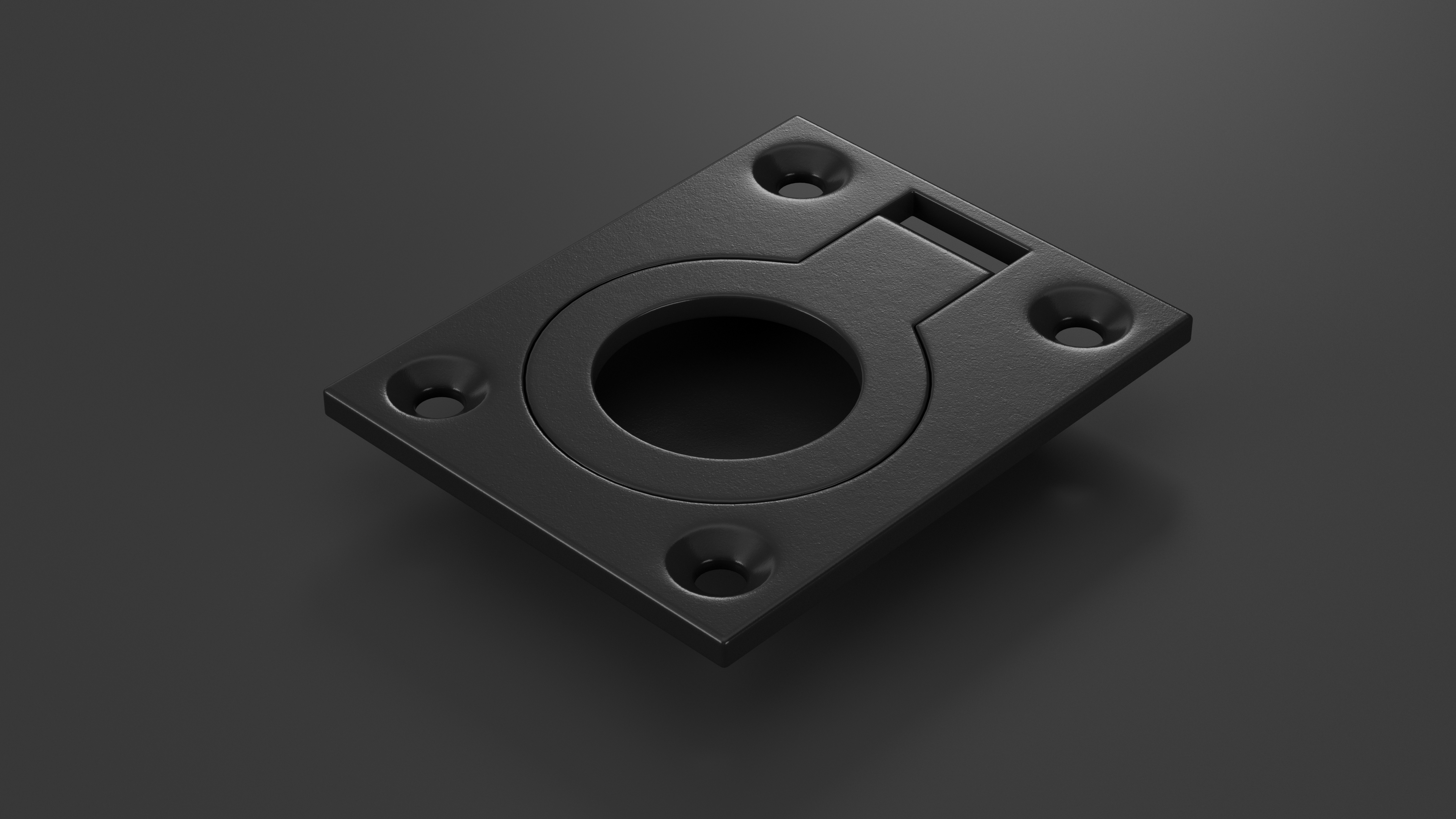3D Kitchen Cabinet Handle Recessed Round Black model