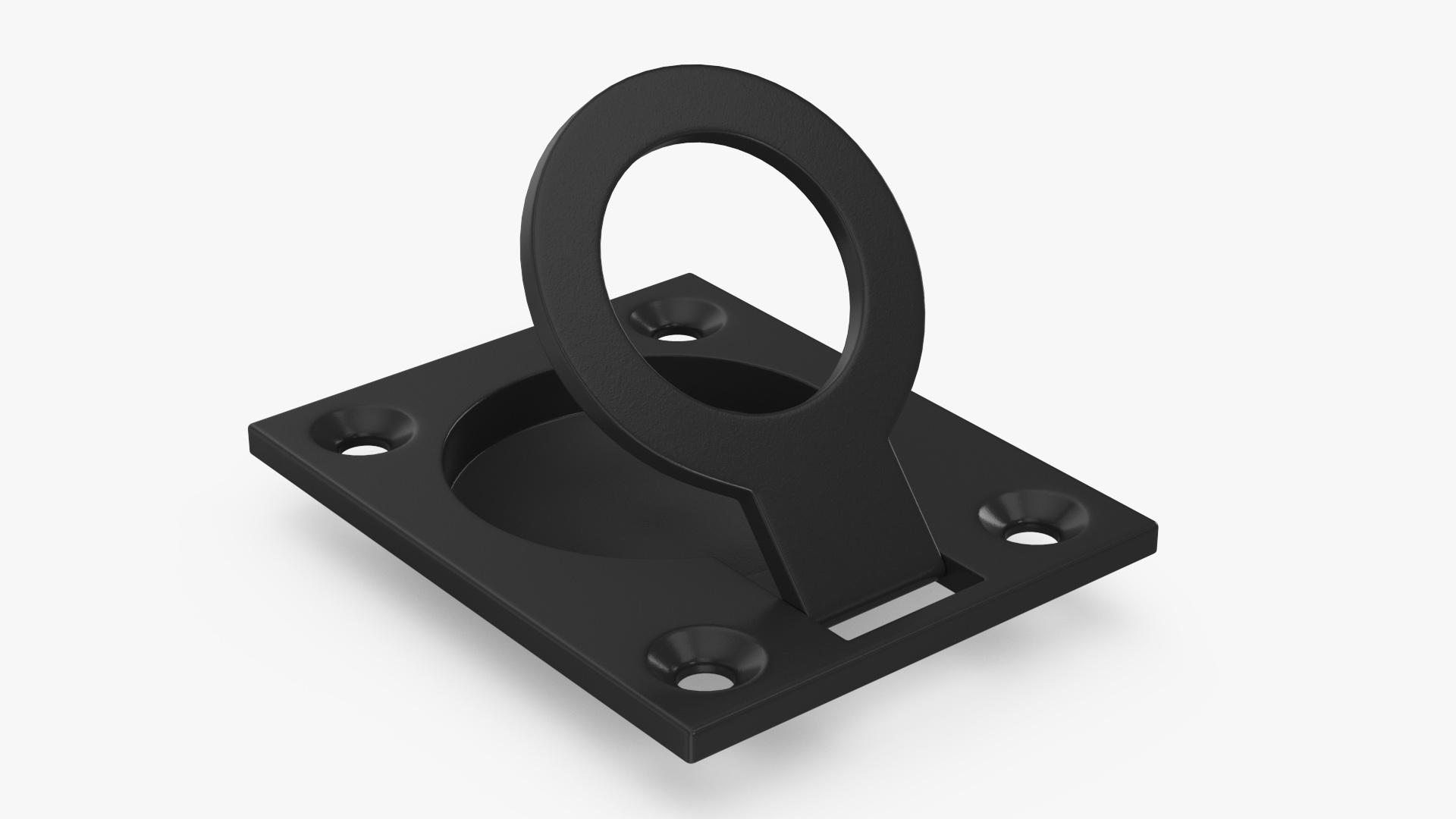 3D Kitchen Cabinet Handle Recessed Round Black model