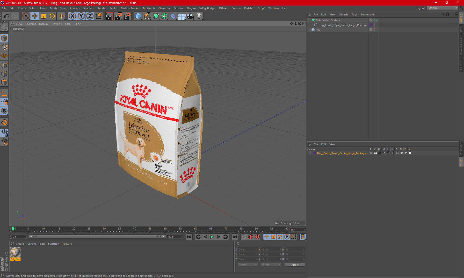 Dog Food Royal Canin Large Package 3D model