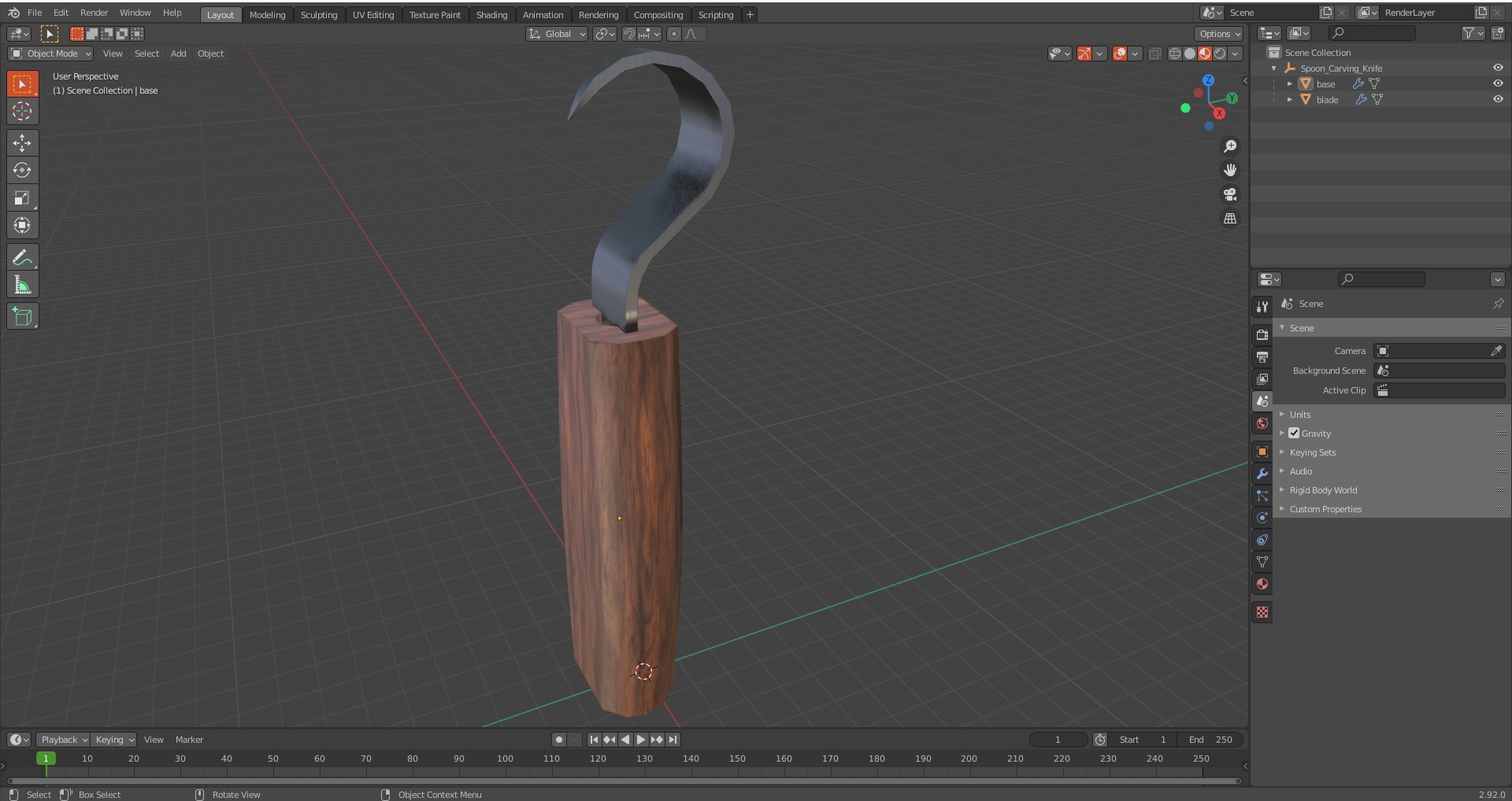 Spoon Carving Knife 3D model