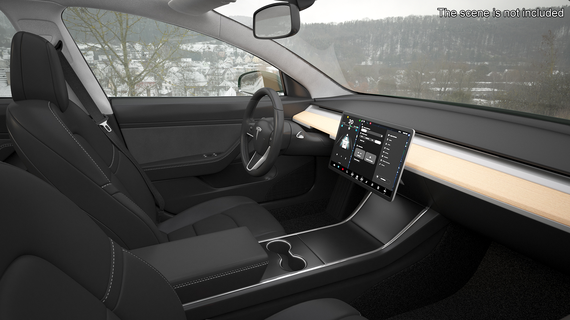 3D model Tesla Model 3 with Wheel and Roof Accessories